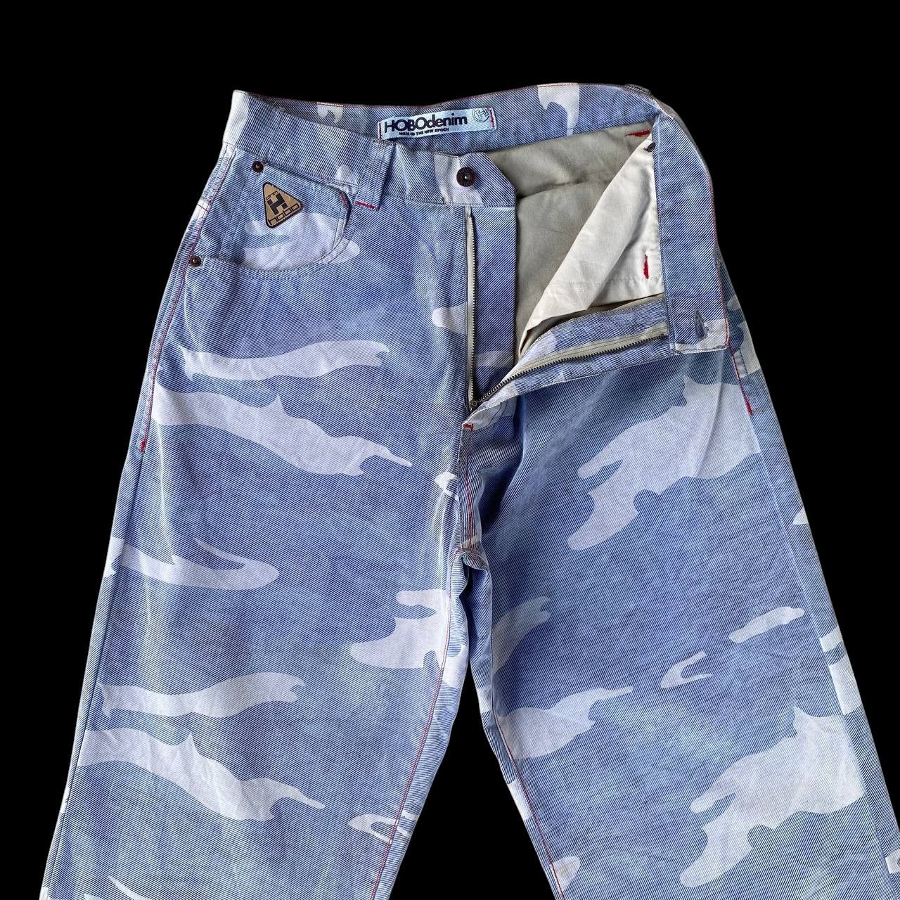 Hobo HOBO DENIM Vintage 90s Wide Leg Blue Camo Skate Pants Baggy Size US 30 / EU 46 - 7 Thumbnail