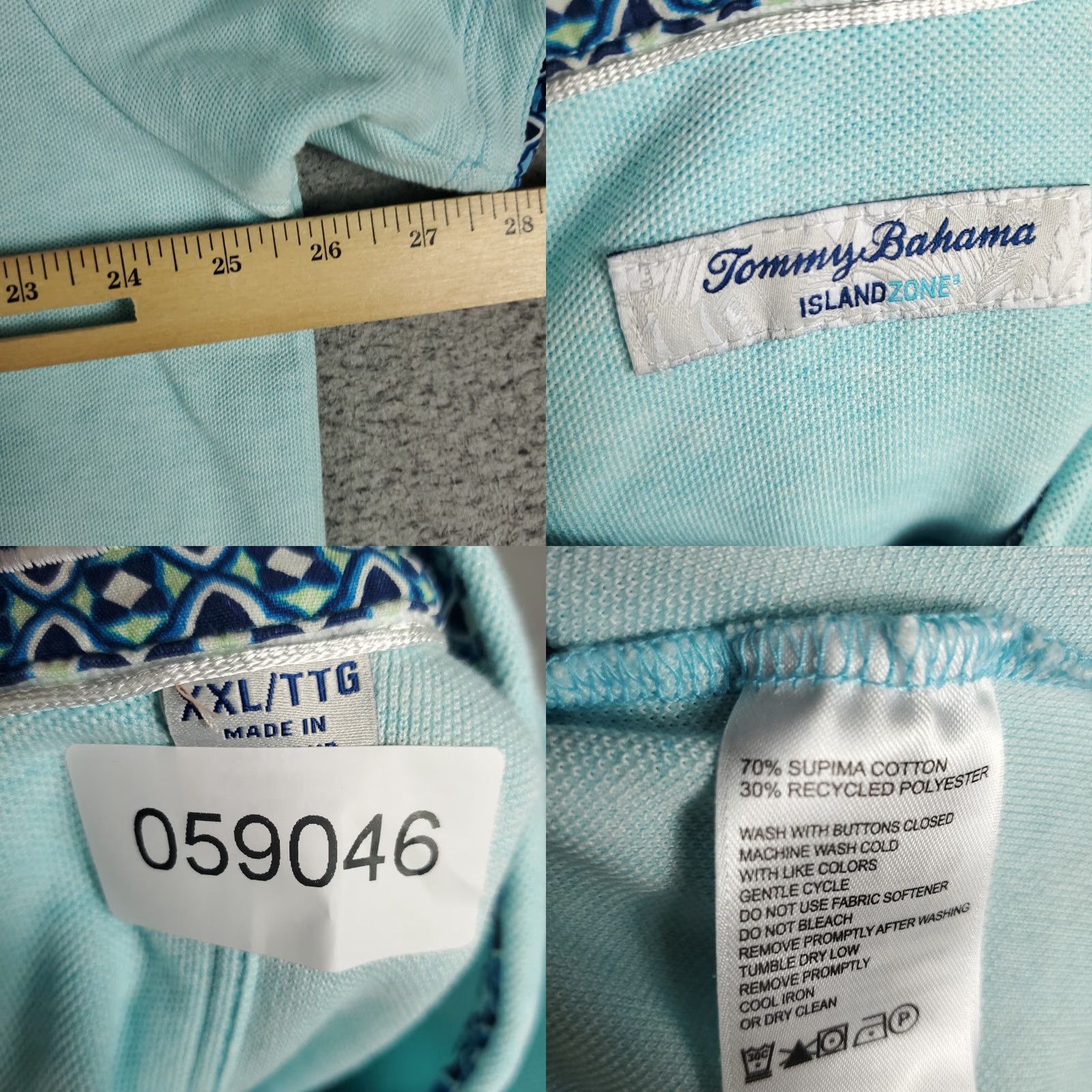 Tommy Bahama Tommy Bahama Polo Shirt Mens 2XL Blue Cotton Blend Short Sleeve Casual Size US XXL / EU 58 / 5 - 8 Thumbnail