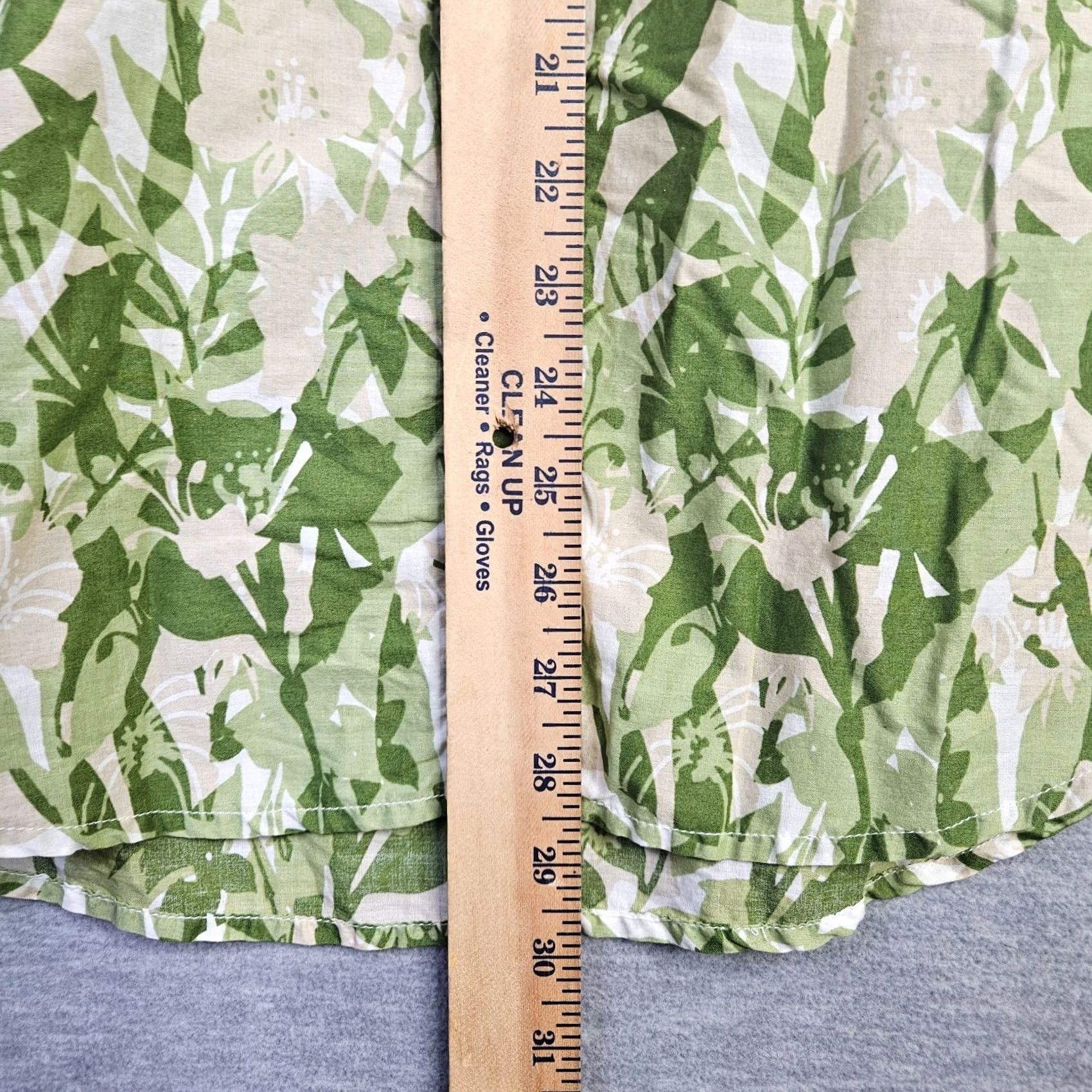 Style & Co Style&Co Women's Green Floral Printed Side Buttons Up Long Sleeve Shirt Sz 8 Size M / US 6-8 / IT 42-44 - 4 Thumbnail