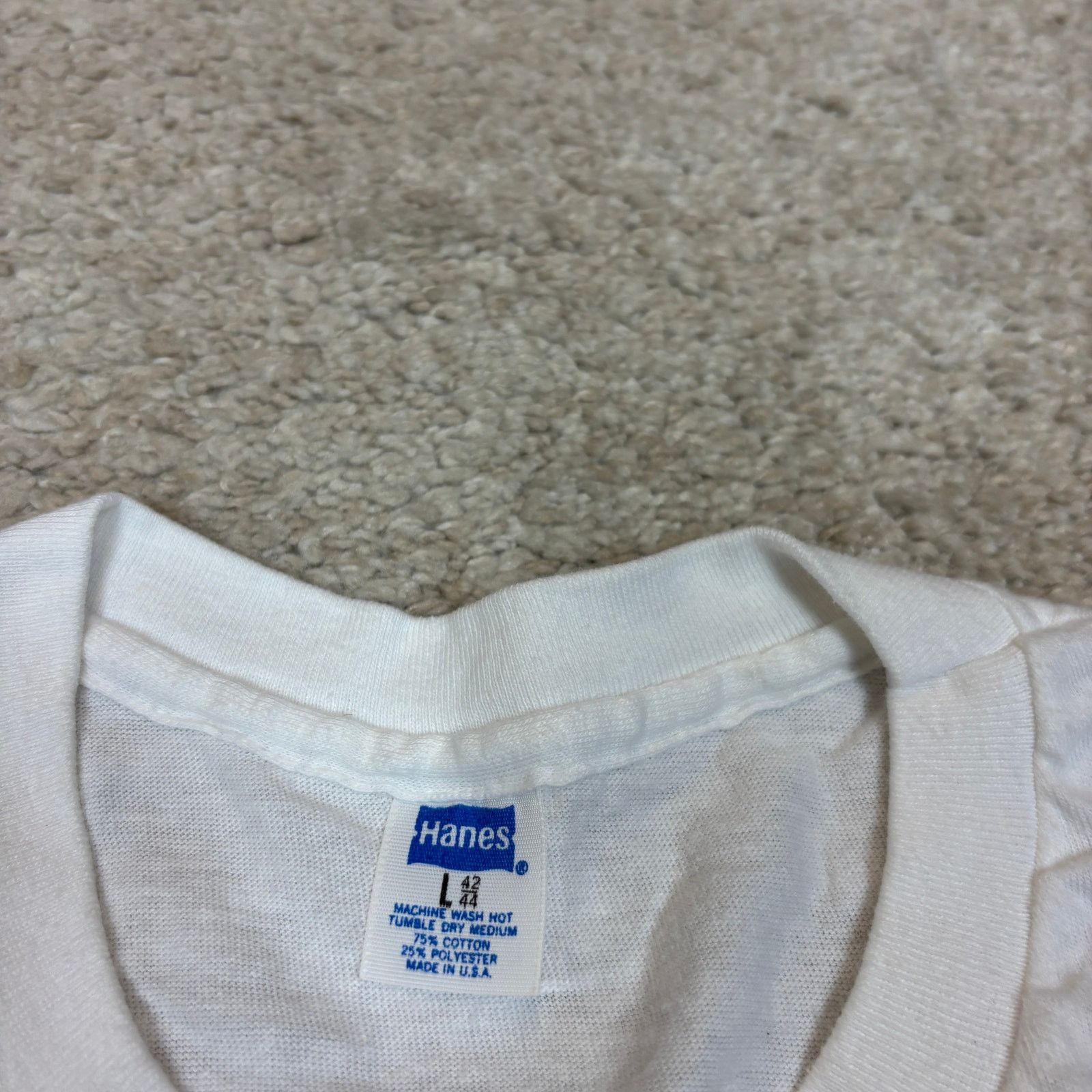 Hanes × Vintage VTG 70s Hanes Blank Poly Cotton Single Stitch Shirt Men's L Size US L / EU 52-54 / 3 - 7 Thumbnail
