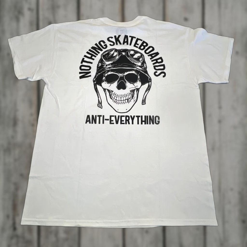Vintage Nothing Skateboards T Shirt Men’s Large White Skull Anit- Everything Graphic Print Short Sleeve Crew Neck Cotton Mens Regular Size L Size US L / EU 52-54 / 3 - 1 Thumbnail