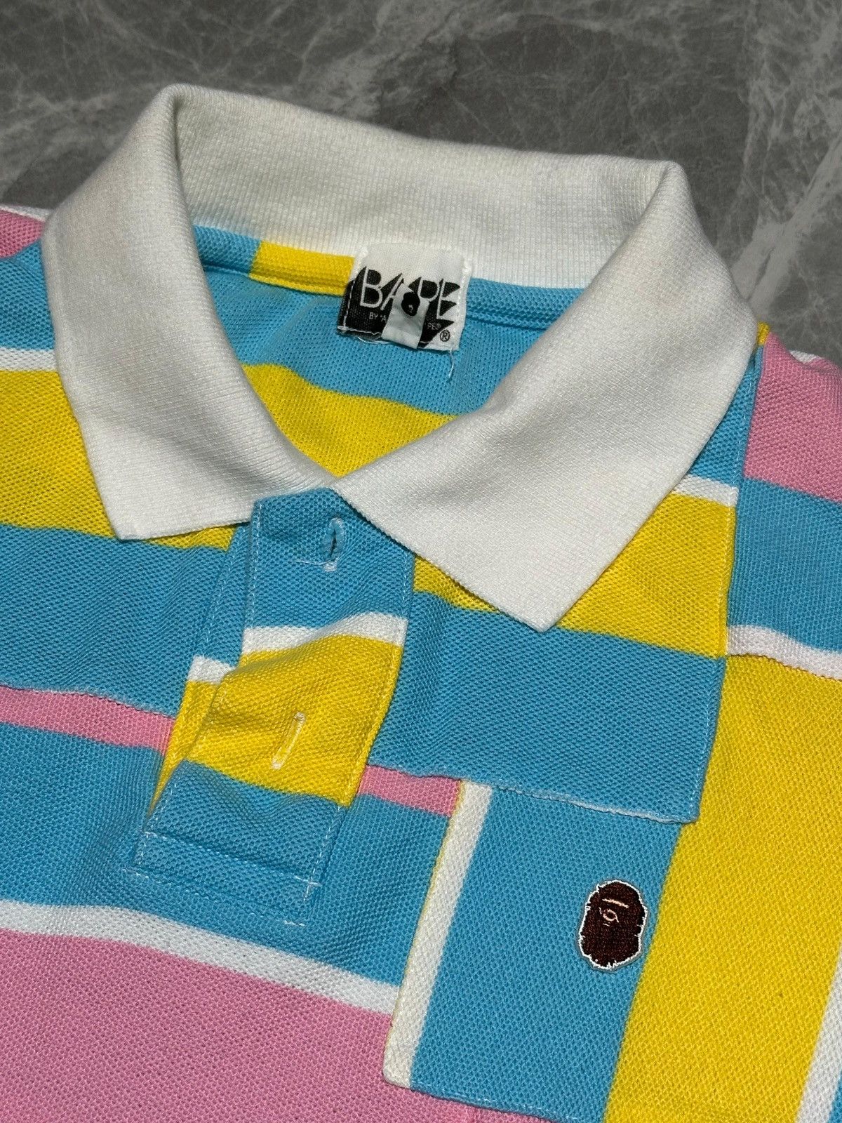 Bape A Bathing Ape BAPE Cotton Candy Patchwork Polo Shirt Size US S / EU 44-46 / 1 - 3 Thumbnail