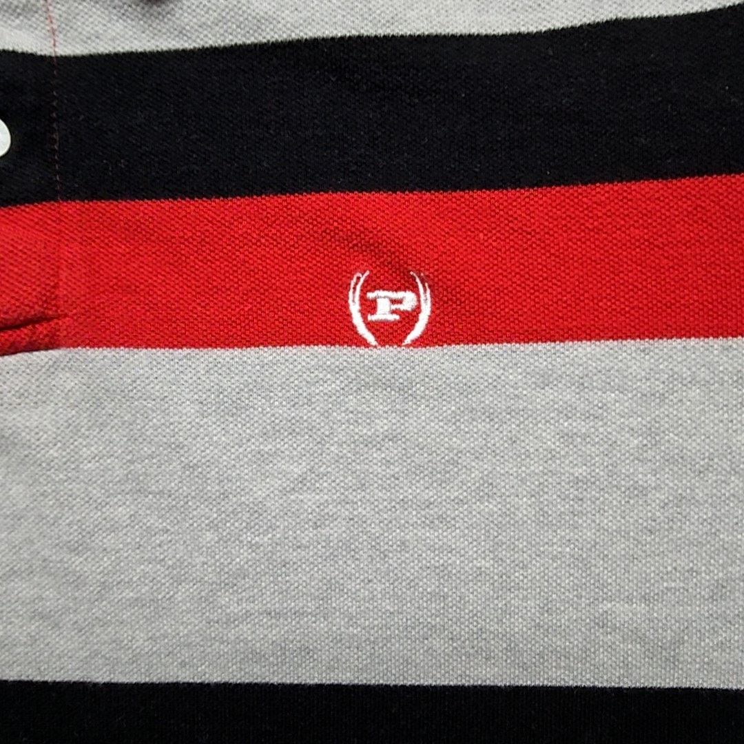 Phat Farm Phat Farm Striped Polo Shirt Red Black Gray Mens M Top Y2K Size US M / EU 48-50 / 2 - 6 Thumbnail
