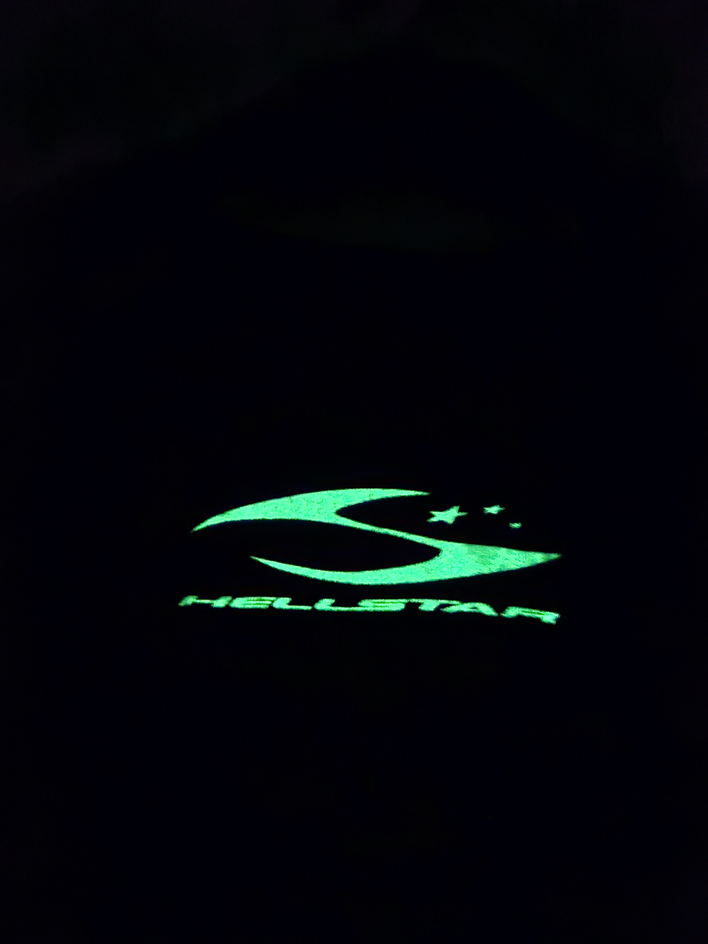 HELLSTAR Glow In The Dark Cursive Logo Oversized Black T Shirt Size US L / EU 52-54 / 3 - 6 Thumbnail