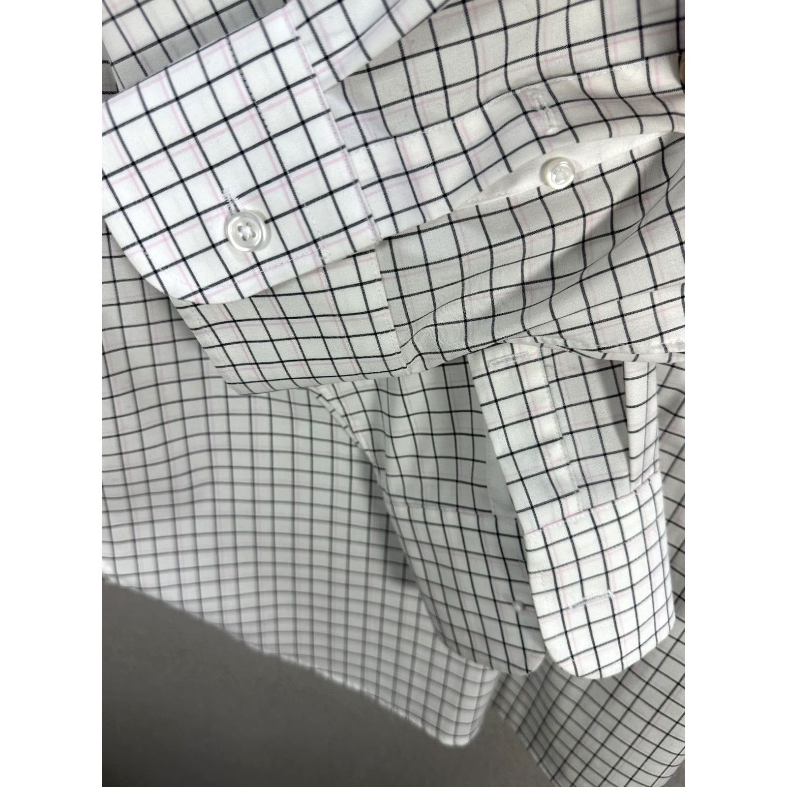 J.Crew J.Crew Ludlow Dress Shirt White Pink Checkered - Mens, Size 17.5, Classic Fit, Long Sleeve, Button Up, Cotton, Regular Size 48R - 6 Thumbnail