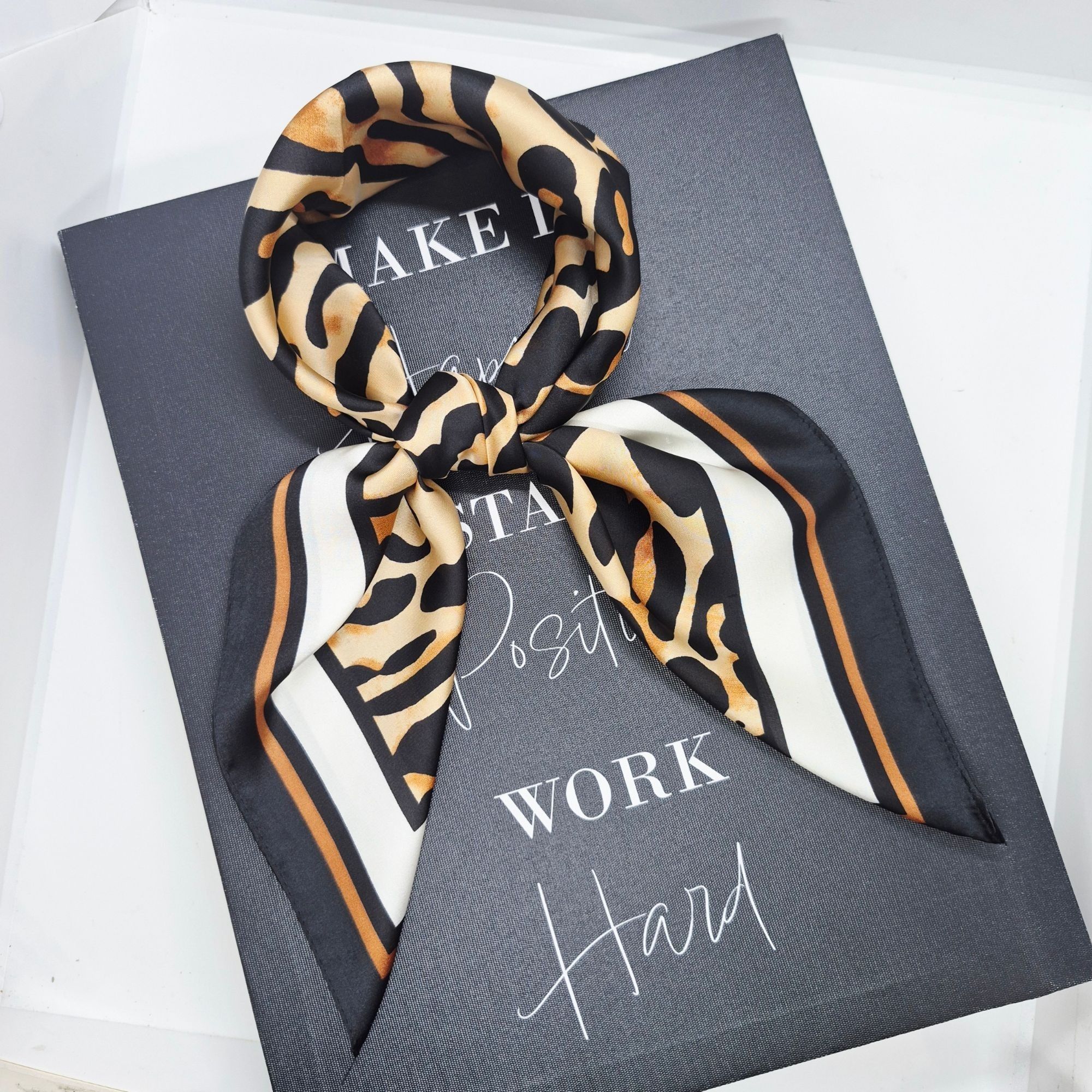 Other Leopard Print Silky Appearance Square Scarf Elegant Animal P Size ONE SIZE - 2 Thumbnail