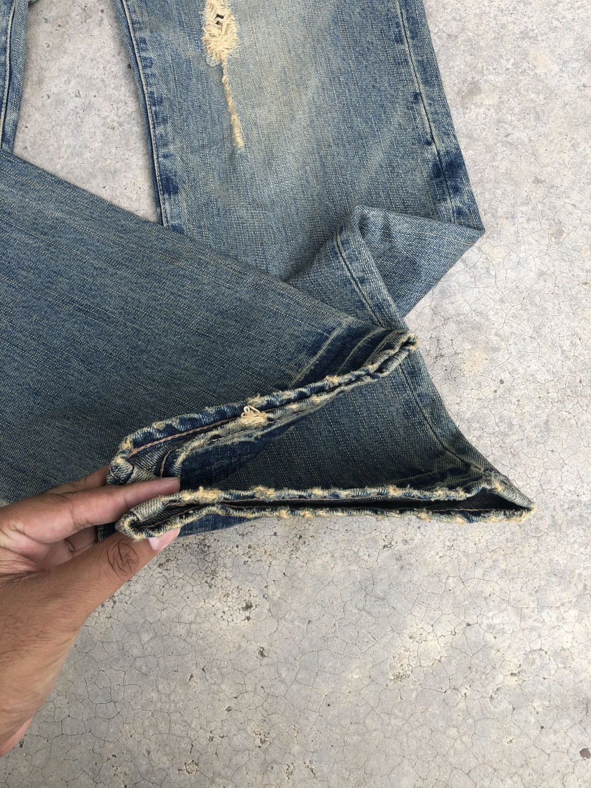 PPFM Japanese PPFM Double Waist Distressed Jeans Size US 35 - 17 Thumbnail