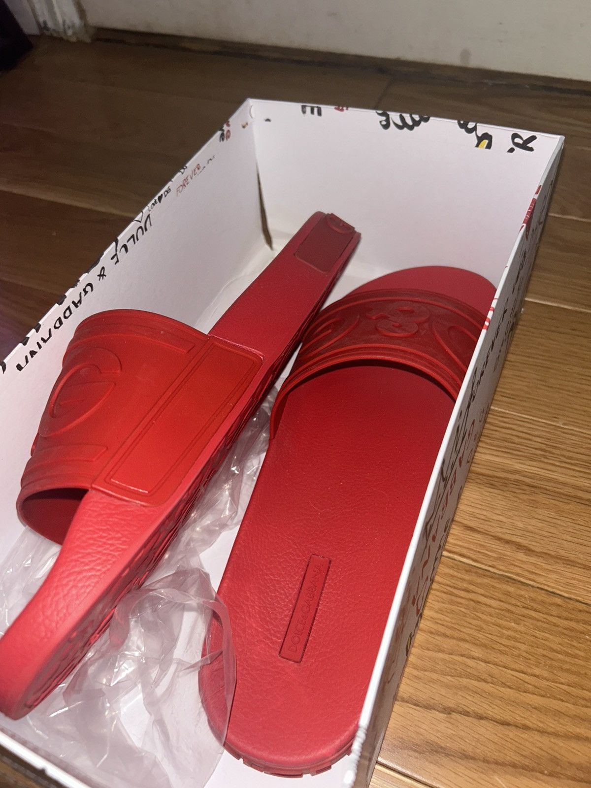 Dolce & Gabbana Dolce & Gabbana red slides Size US 13 / EU 46 - 5 Thumbnail