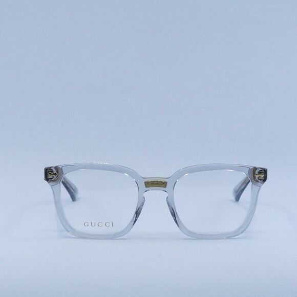 Gucci Gucci GG0184O 005 Eyeglasses Transparent Grey 50mm Square Size ONE SIZE - 3 Thumbnail