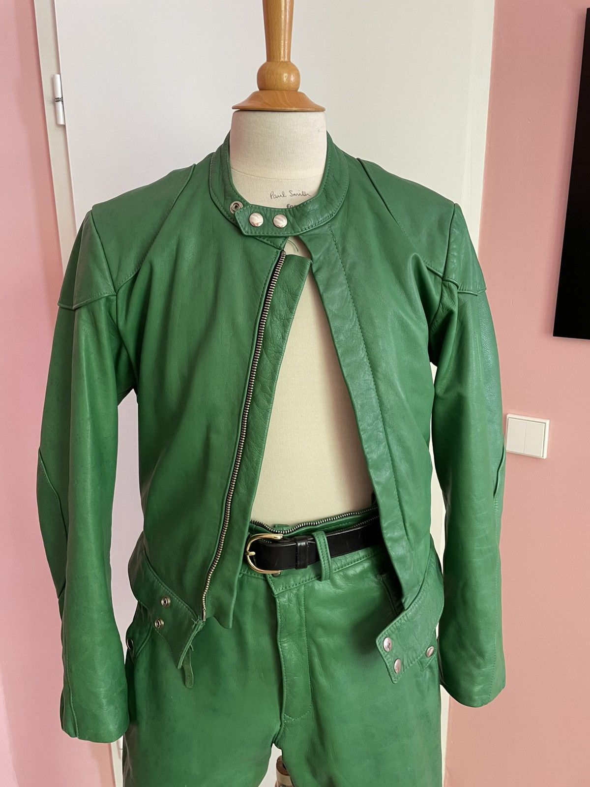 Other Vintage 1991 “Frogman” German POLIZEI Green Leather Uniform Size US L / EU 52-54 / 3 - 16 Thumbnail