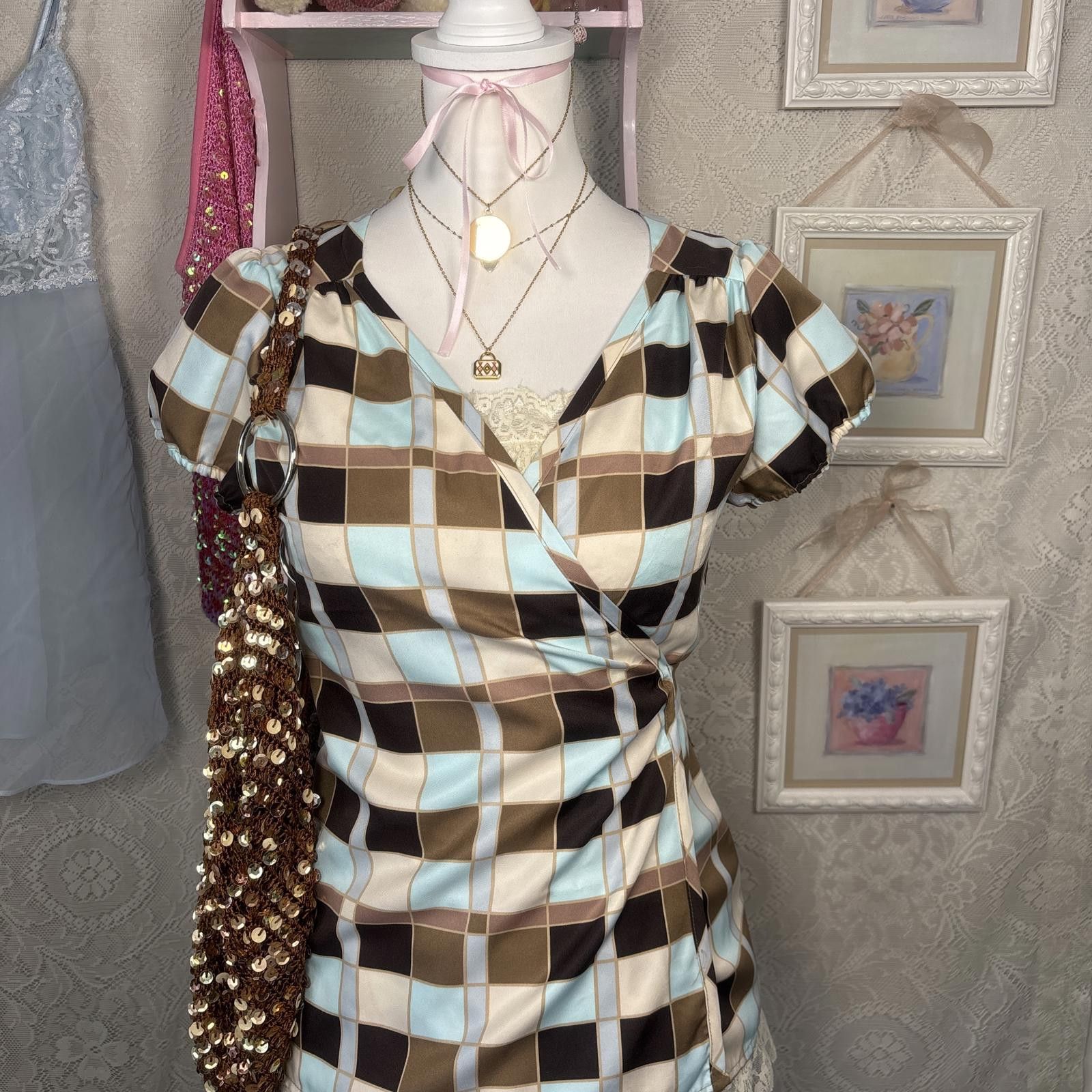 Banana Republic y2k office siren wrap tie up blouse Size XS / US 0-2 / IT 36-38 - 2 Thumbnail
