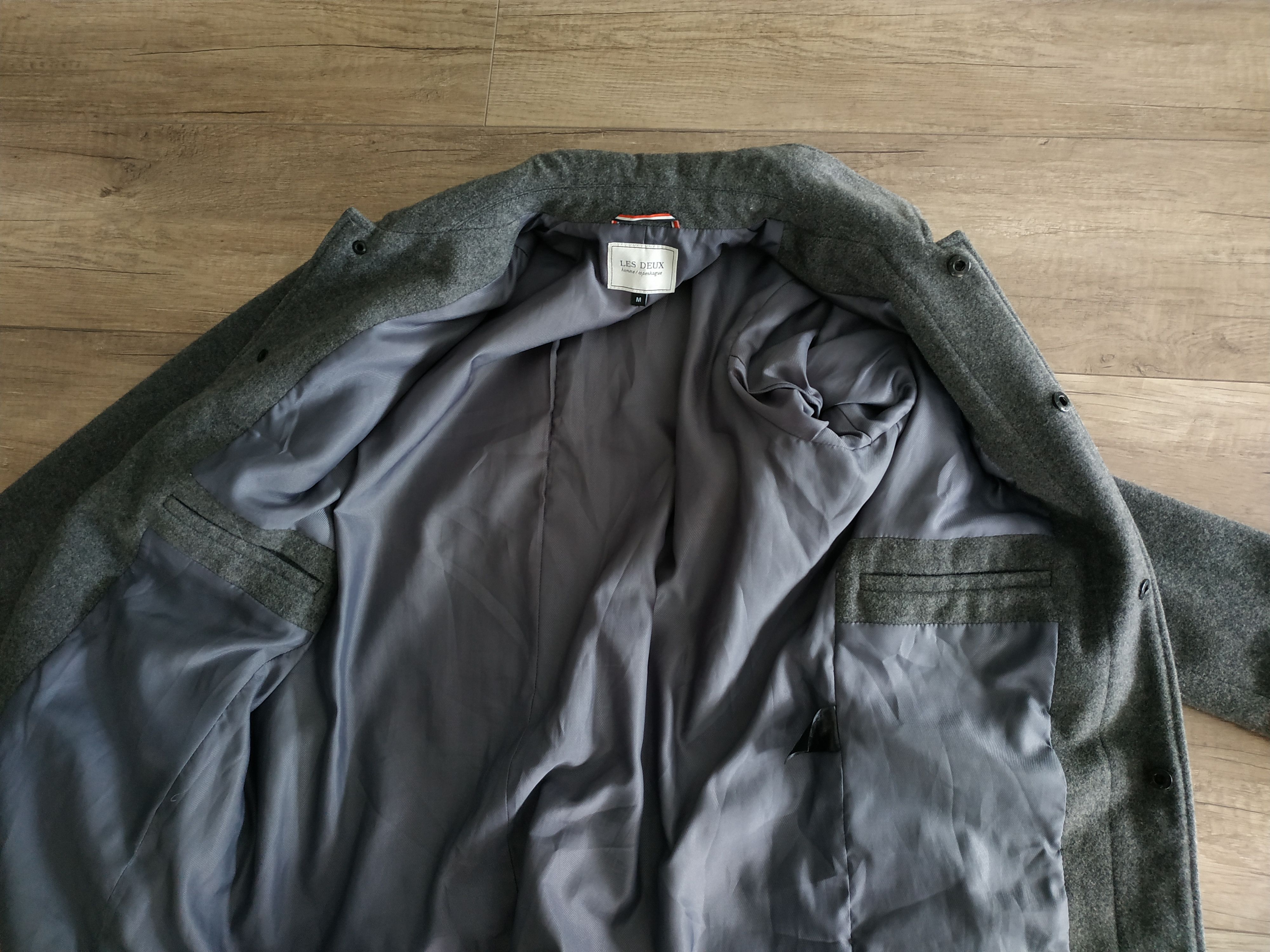Les Deux Les Deux Men's Grey Wool Coat/ Trenchcoat, s. MEDIUM Size US M / EU 48-50 / 2 - 6 Thumbnail