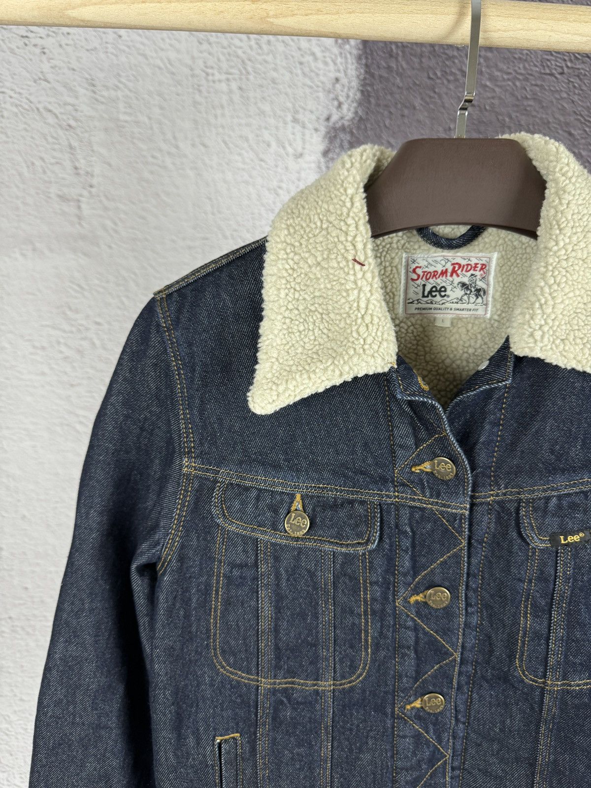 Lee LEE Storm Rider Sherpa Denim jacket women's jeans warm sz L Size L / US 10 / IT 46 - 3 Thumbnail