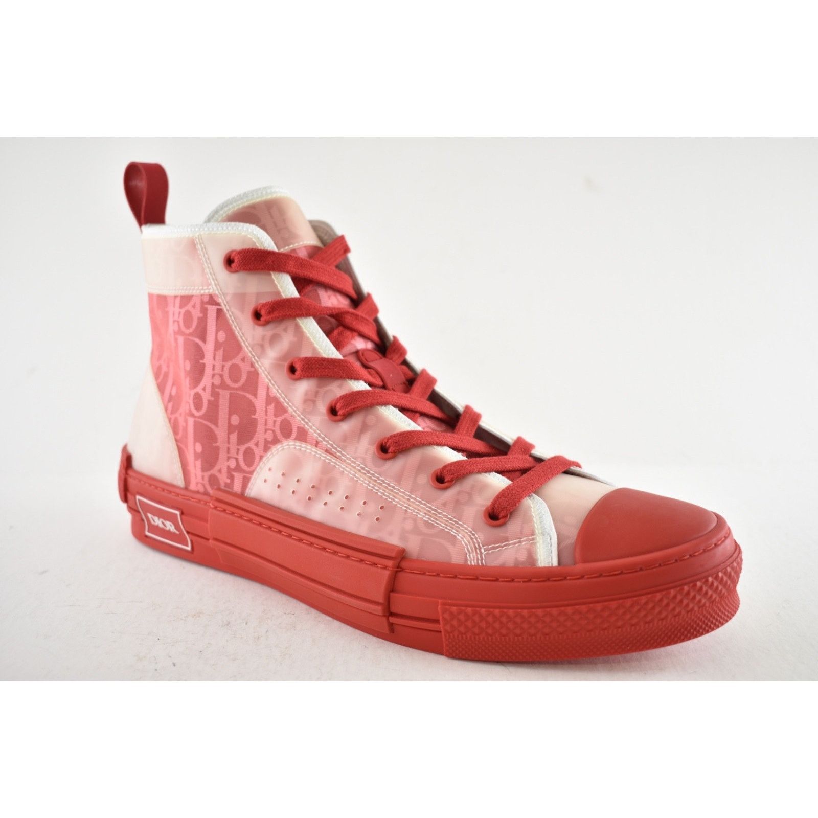 Dior Dior Mens B23 Red Oblique Transparent High Top Sneaker 44 11 Size US 11 / EU 44 - 4 Thumbnail