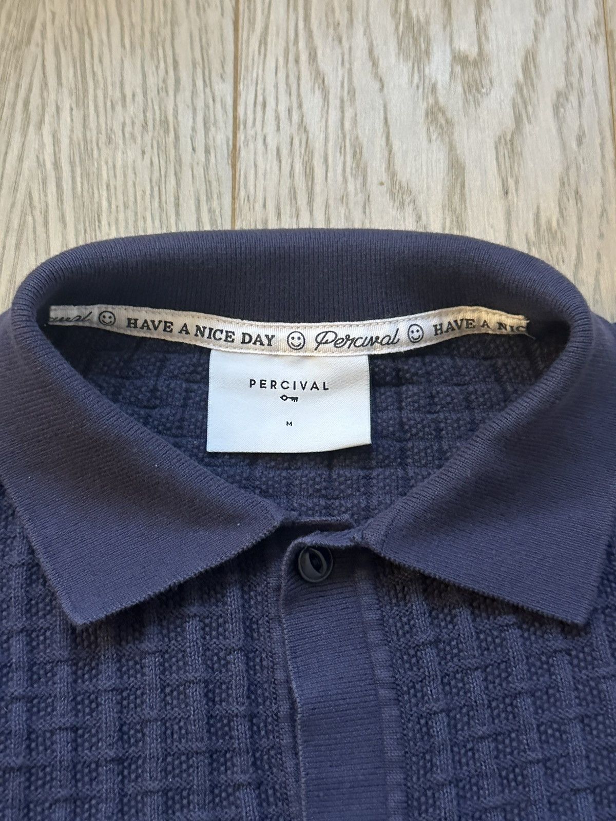 Percival Dark Blue Dip Dab Knit Polo Size US M / EU 48-50 / 2 - 3 Thumbnail