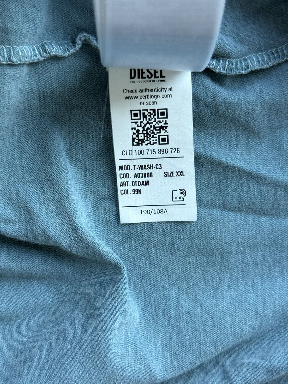 Diesel Diesel by Glen Martens ”back to reality” washed tee Size US XL / EU 56 / 4 - 7 Thumbnail