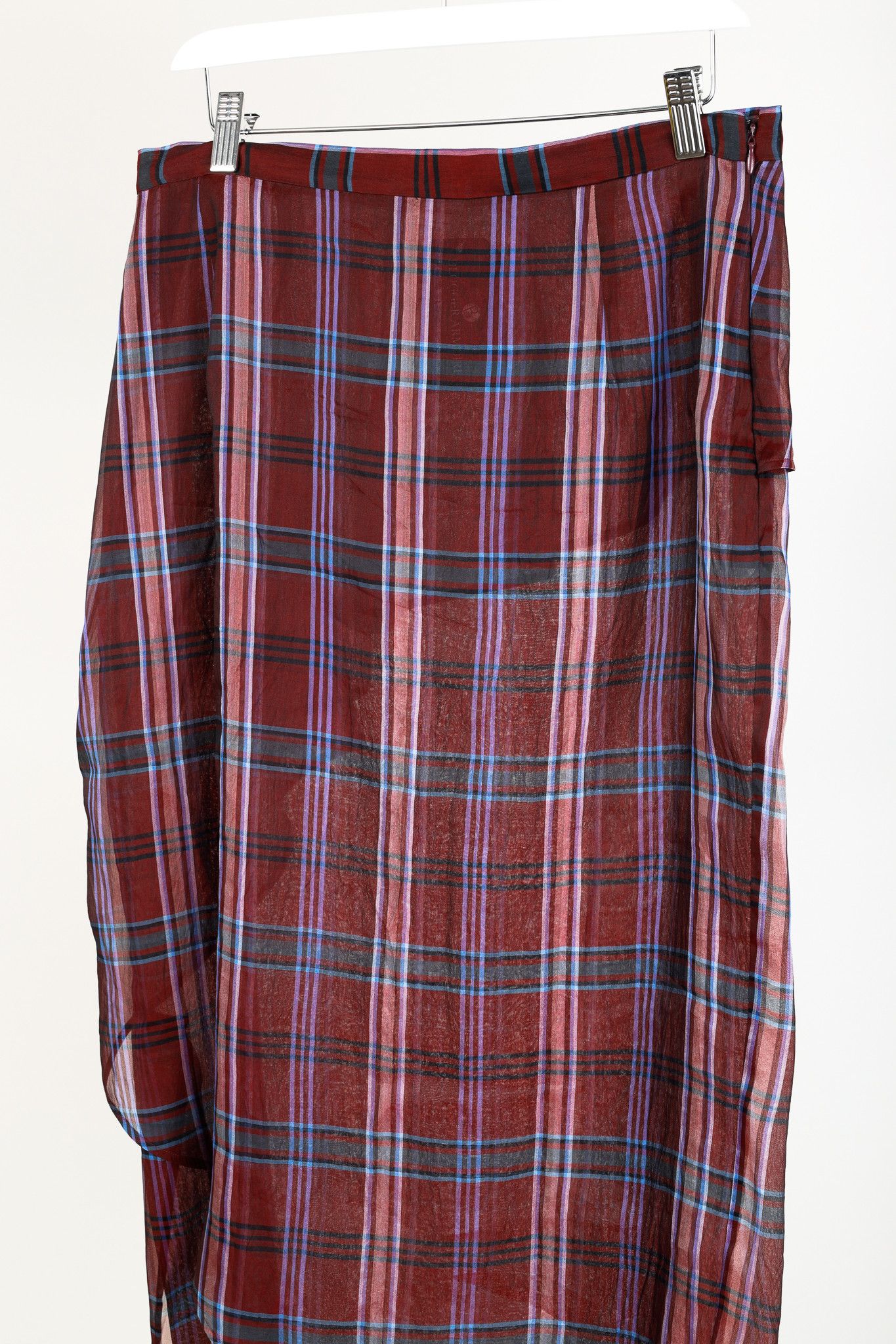 Dries Van Noten Dries Van Noten SS/13 Runway Silk Tartan Draped Midi Skirt Size 28" / US 6 / IT 42 - 3 Thumbnail