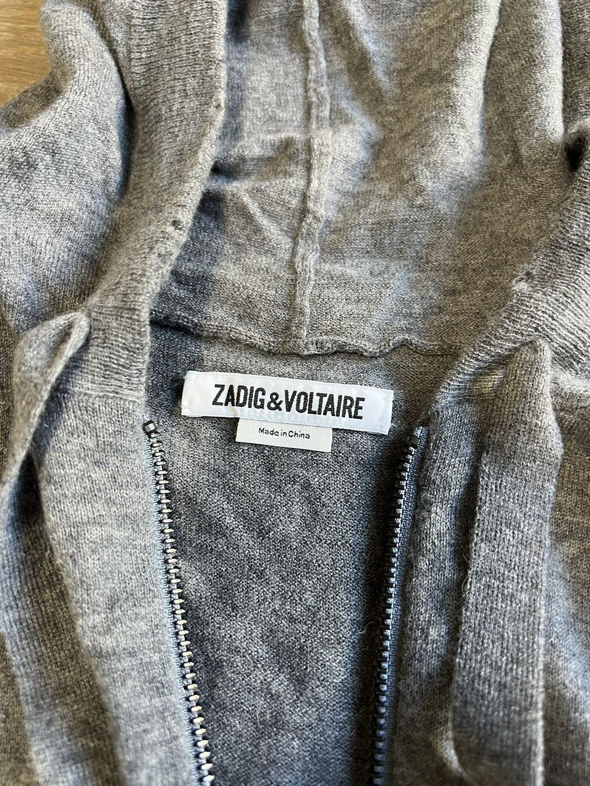 Vintage × Zadig & Voltaire Zadig Voltaire Skull Cashmere Zipper Cardigan XL Size ONE SIZE - 4 Thumbnail