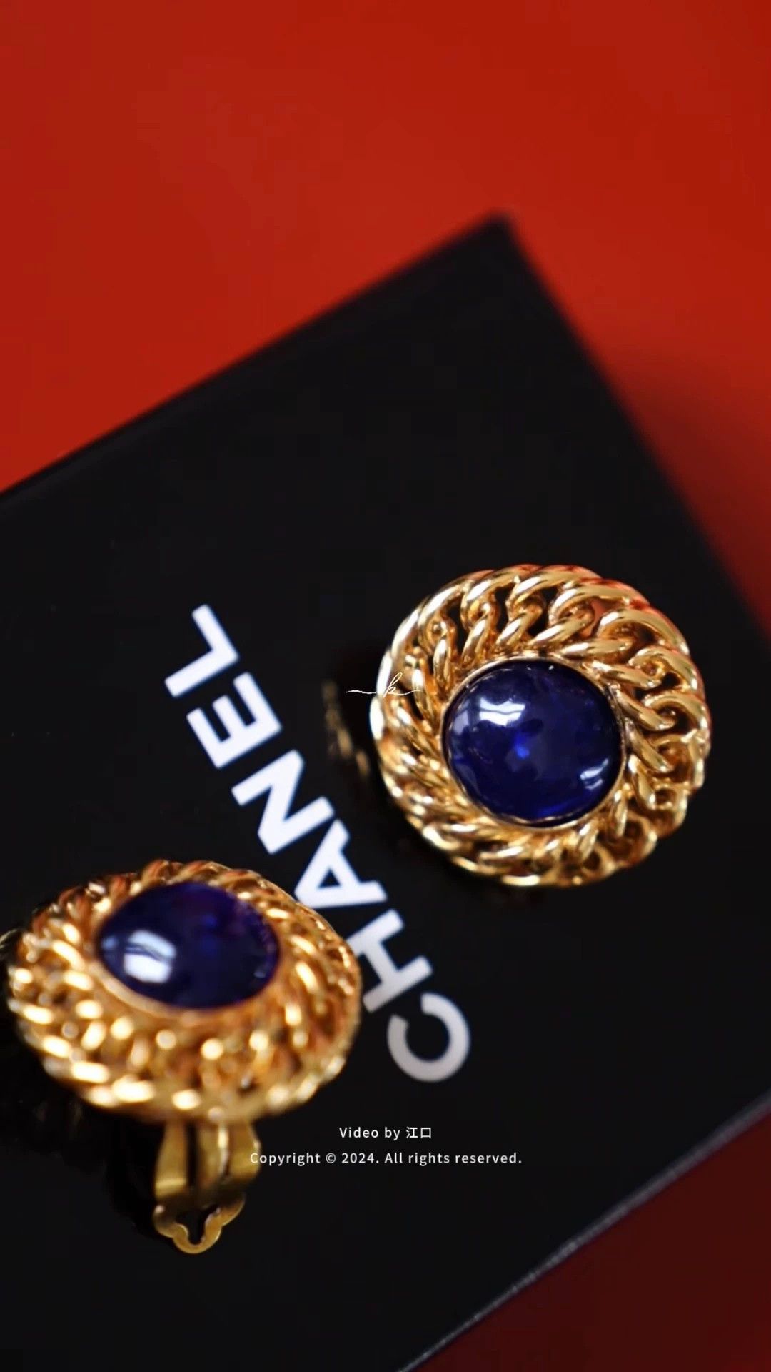Chanel Chanel Vtg Sapphire Blue Glass Beaded Earrings Size ONE SIZE - 4 Thumbnail