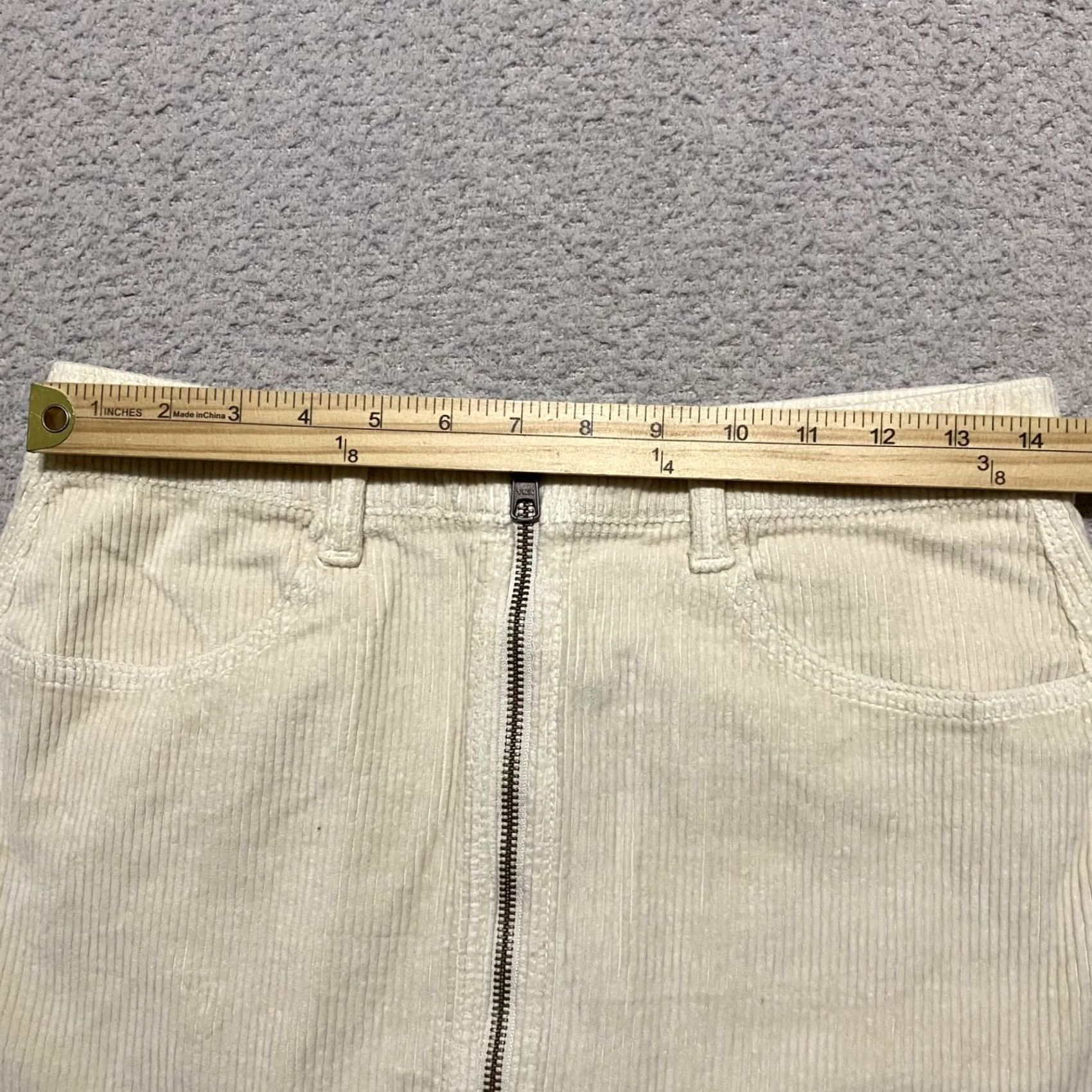 American Eagle Outfitters VINTAGE American Eagle Outfitters Skirt Womens 6 Beige Corduroy High A-Line Casual Short 90s Womens Size 28" / US 6 / IT 42 - 6 Thumbnail