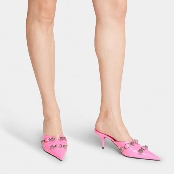 Balenciaga New Authentic BALENCIAGA Agneau Arena Cagole 70mm Mules 39 Size US 9 / IT 39 - 2 Thumbnail