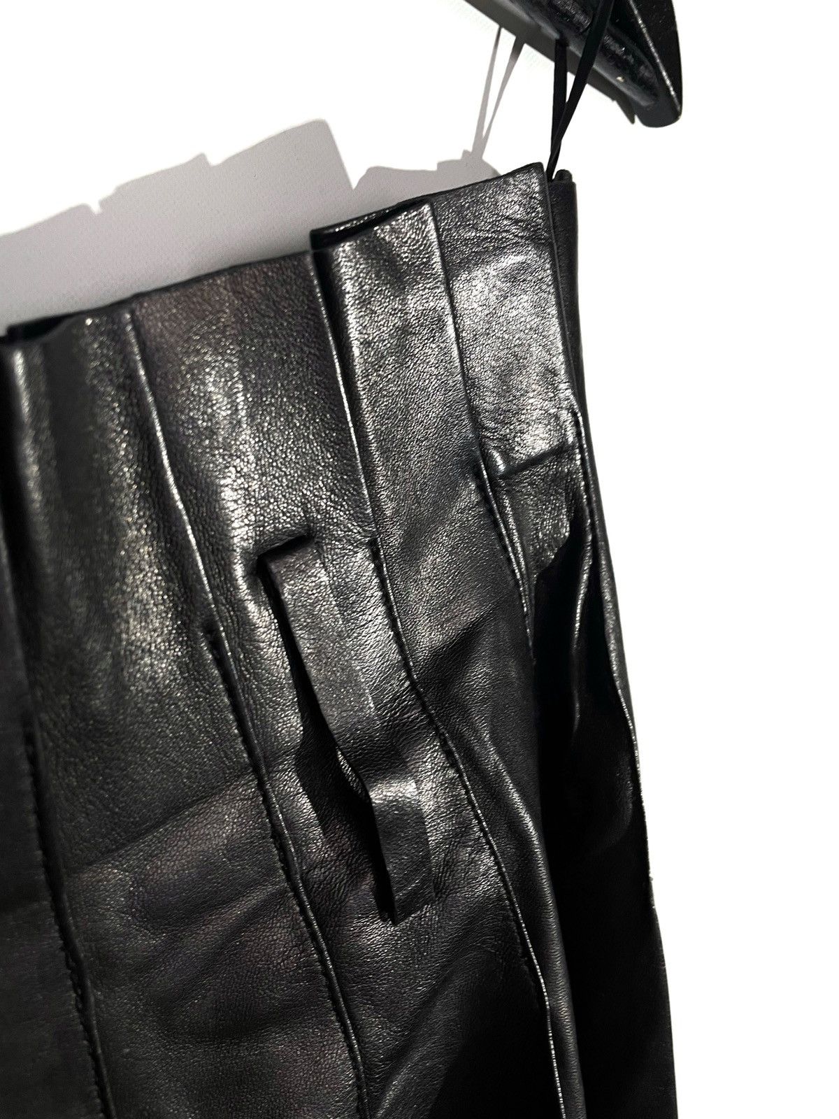 Alexander McQueen Alexander McQueen Women Black Pleated Leather Skirt Size 40 Size 27" / US 4 / IT 40 - 5 Thumbnail