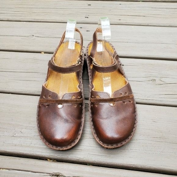 Other Naot Gardenia Brown Leather Cork Sole Mary Jane Loafers 41 Size US 10 / IT 40 - 6 Thumbnail