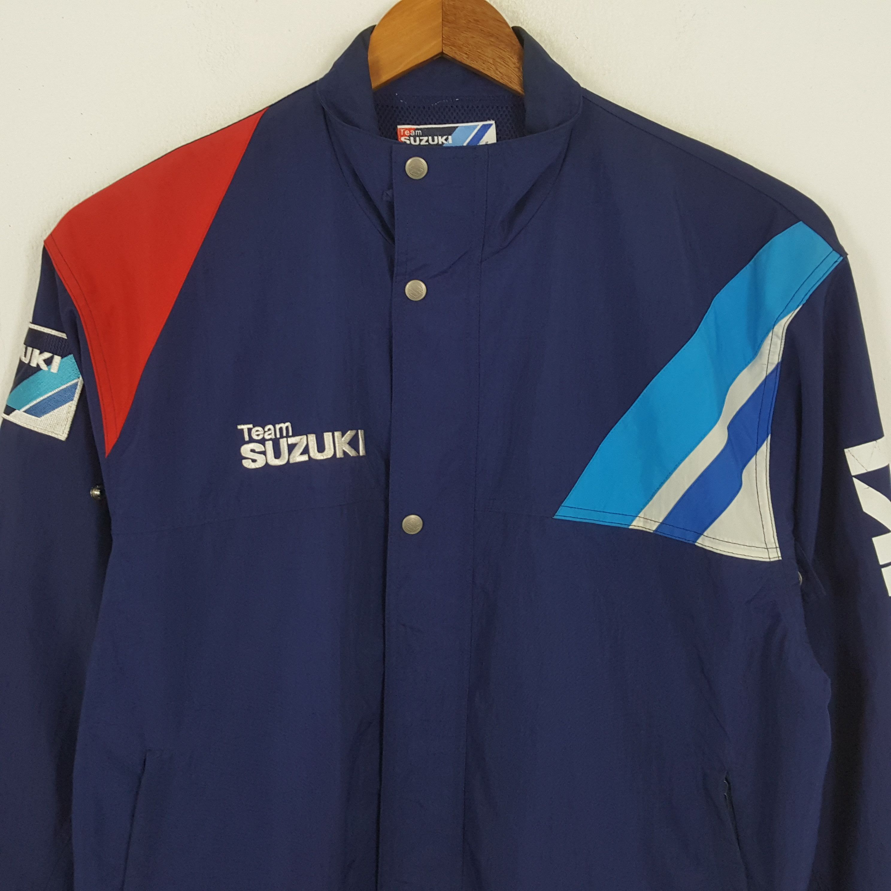 Japanese Brand × Vintage Vintage TEAM SUZUKI Motorcycle Racing Team Jacket Size US XL / EU 56 / 4 - 4 Thumbnail