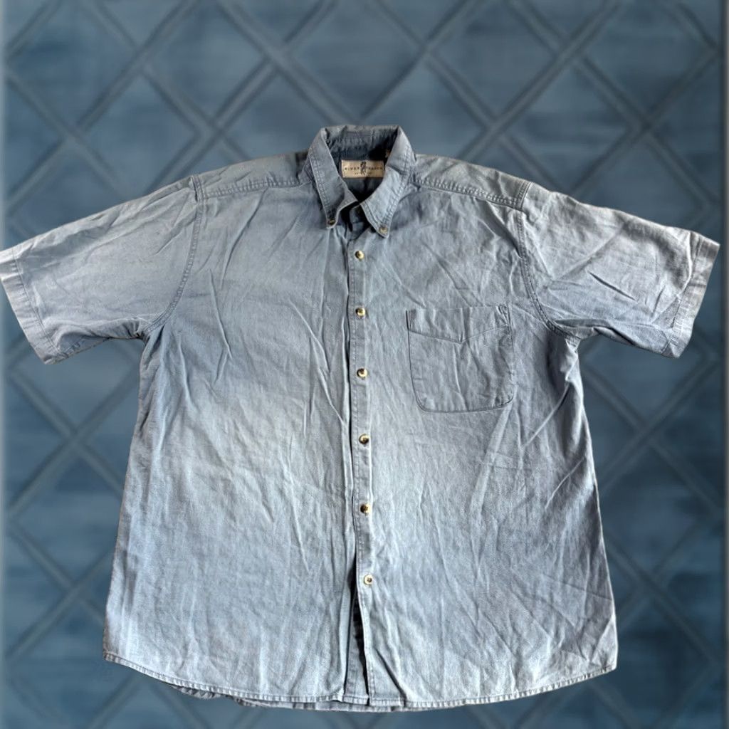 Vintage VINTAGE River Trader Shirt Mens L Blue Button-Up Linen Blend Casual Outdoor Size US L / EU 52-54 / 3 - 1 Thumbnail