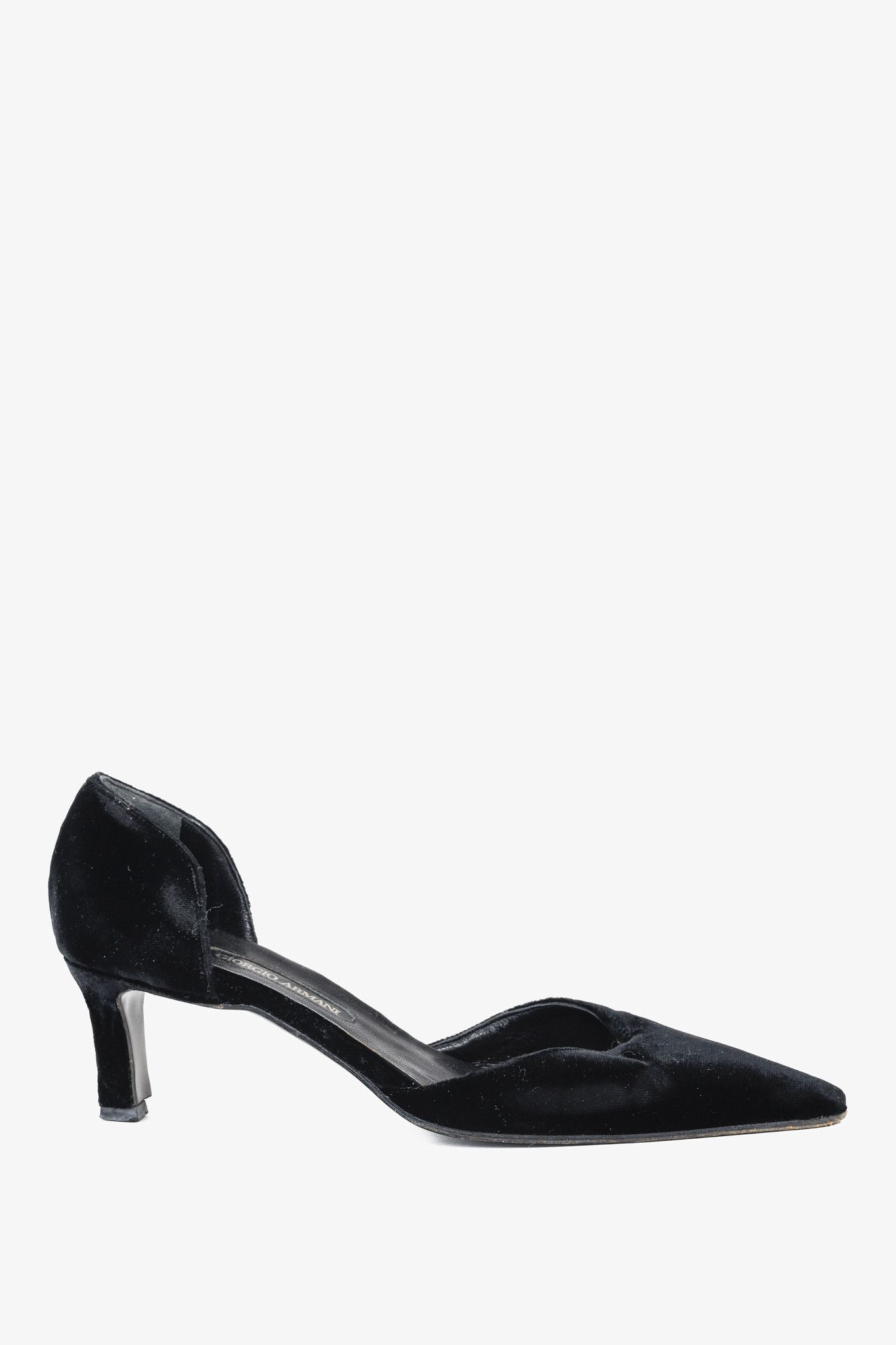 Giorgio Armani Giorgio Armani Vintage Black Velvet D'Orsay Pumps Size US 6.5 / IT 36.5 - 1 Thumbnail