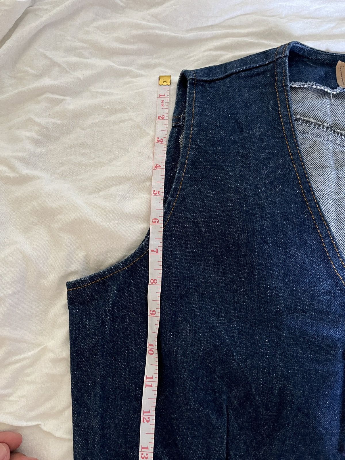 Levi's Vintage 1970s Levis Smile Pocket Leather Trim Vest Size L / US 10 / IT 46 - 14 Thumbnail