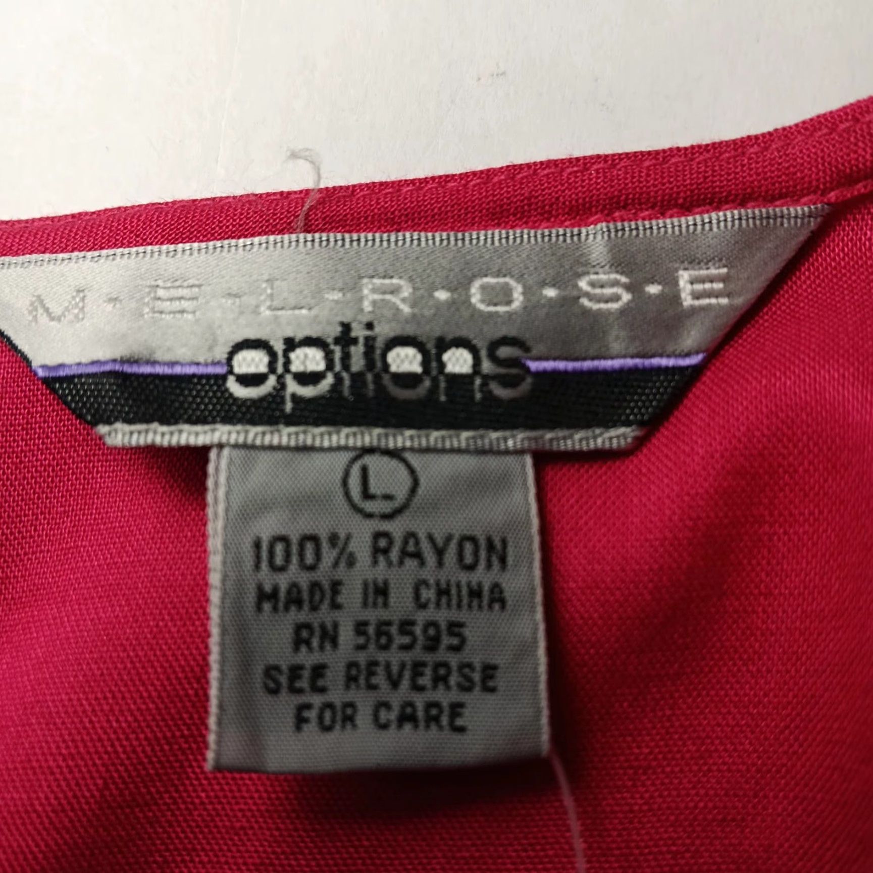 Pinko VINTAGE Melrose Options Blouse Women L Short Sleeve Pullover Rayon Magenta 1980s Casual Size L / US 10 / IT 46 - 7 Thumbnail