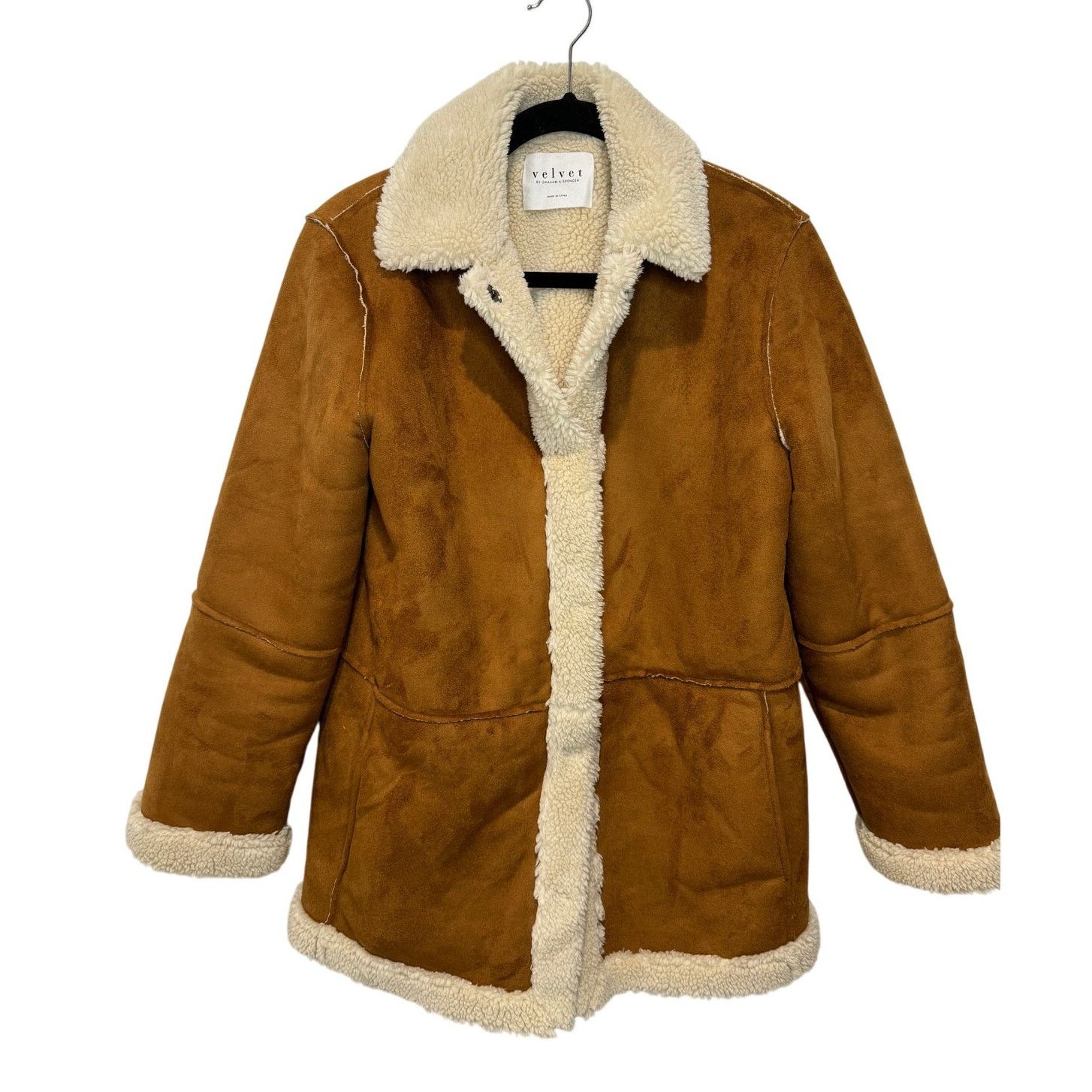 Velvet Velvet by Graham & Spencer Kailani Faux Suede Sherpa Coat Size XS / US 0-2 / IT 36-38 - 1 Thumbnail