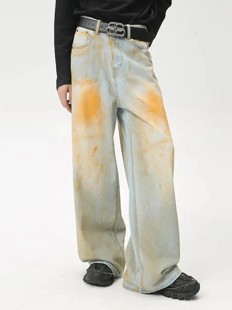 Japanese Brand Retro loose wide leg high street jeans Size US 32 / EU 48 - 1 Thumbnail