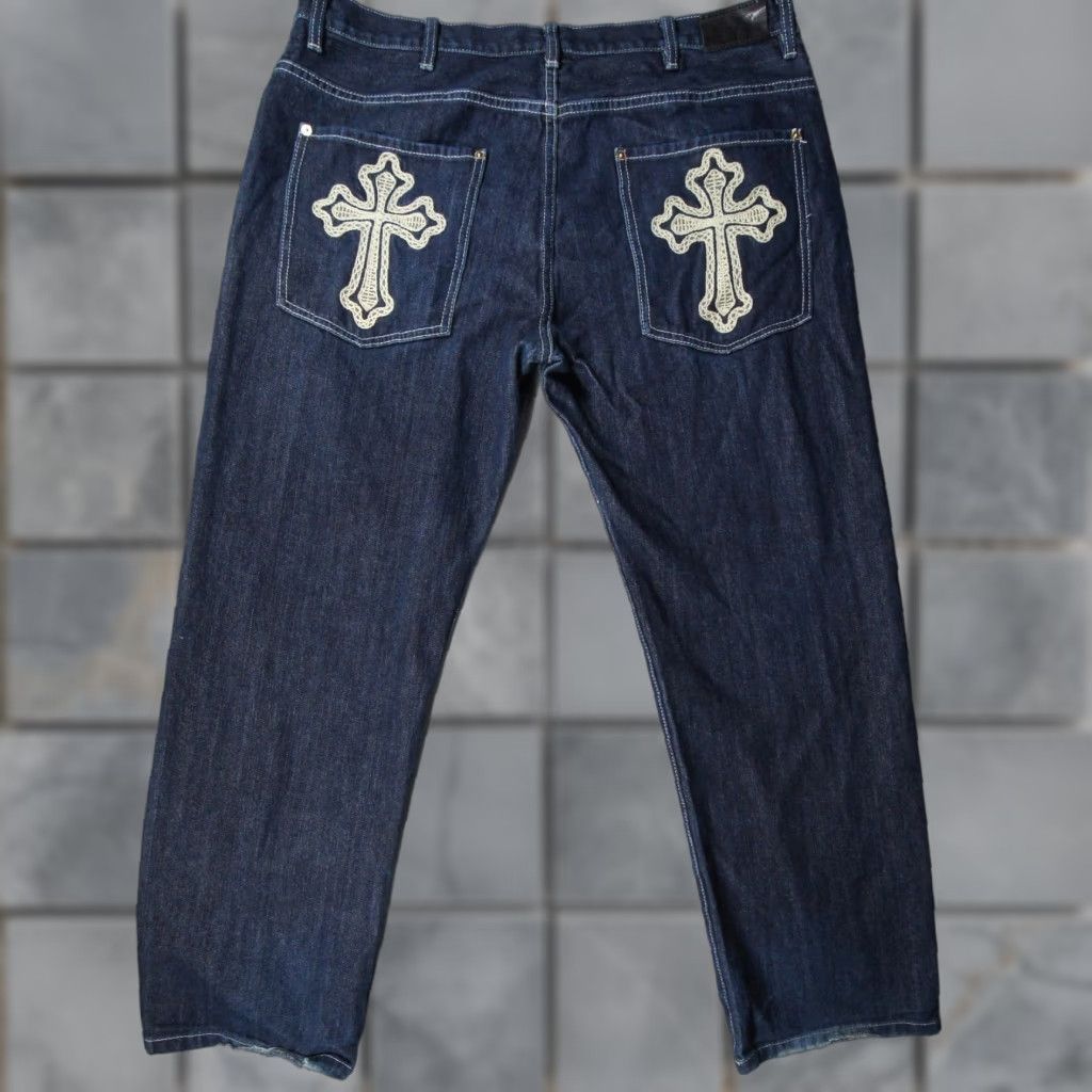 Sean John Sean John Jeans 40x32 Denim Baggy 5-Pocket Mens Blue Hip Hop Y2K Cross Distressed Vintage: No Size US 40 / EU 56 - 1 Thumbnail
