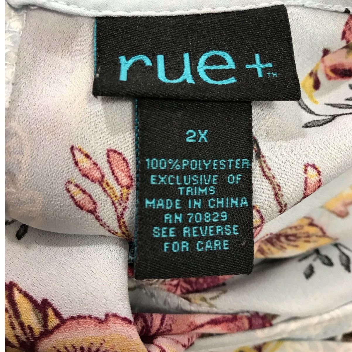 Other Rue Floral V-Neck Long Sleeve Blouse 2X Size XXL / US 16-18 / IT 52-54 - 3 Thumbnail