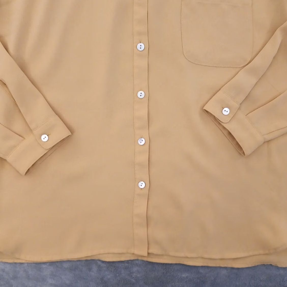 J. Jill J.Jill Shirt Womens PM Petite Yellow Long Sleeve Button Up Polyester Size M / US 6-8 / IT 42-44 - 3 Thumbnail