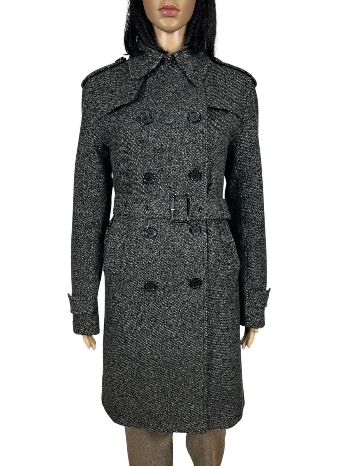 Sandro Sandro Wool Overcoat Double-Breasted Belted Coat size XS Size XS / US 0-2 / IT 36-38 - 4 Thumbnail