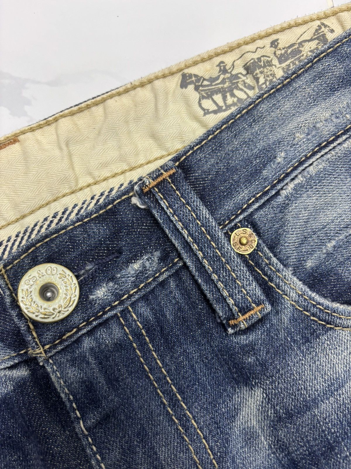 If Six Was Nine × Levi's 💥Insane💥90s Style Levis 505 Slim Straight Jean Distressed Size US 32 / EU 48 - 11 Thumbnail