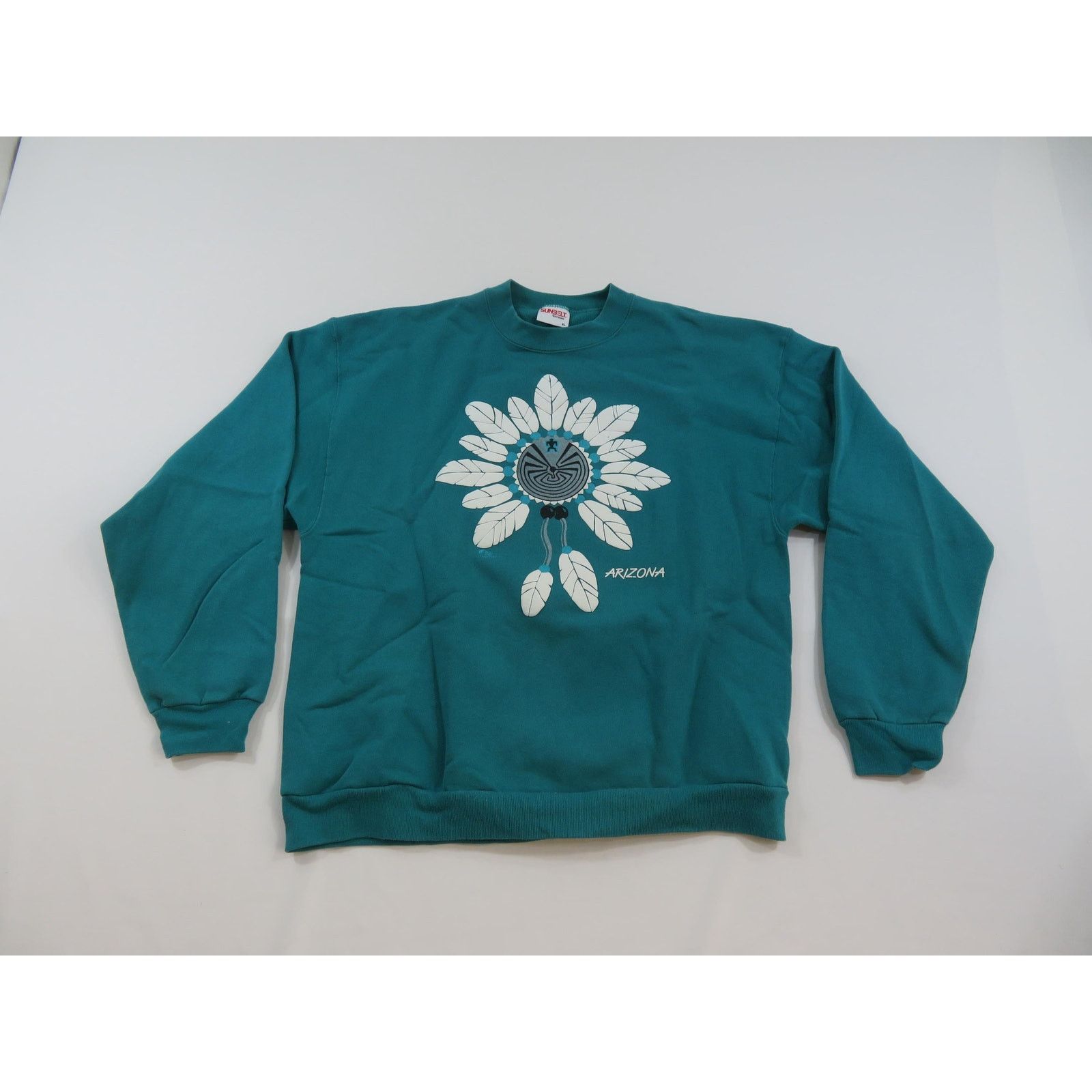 Other Akimel O'odham Aztec Arizona Sweatshirt Green Sz L-XL 1990s Size US L / EU 52-54 / 3 - 1 Thumbnail