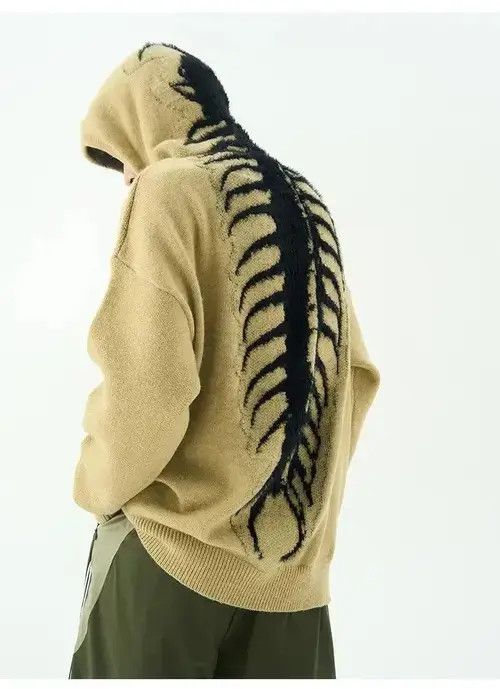 Japanese Brand "Cantipede" Beige Knitted Hoodie Hooded Sweatshirt Size US M / EU 48-50 / 2 - 1 Thumbnail