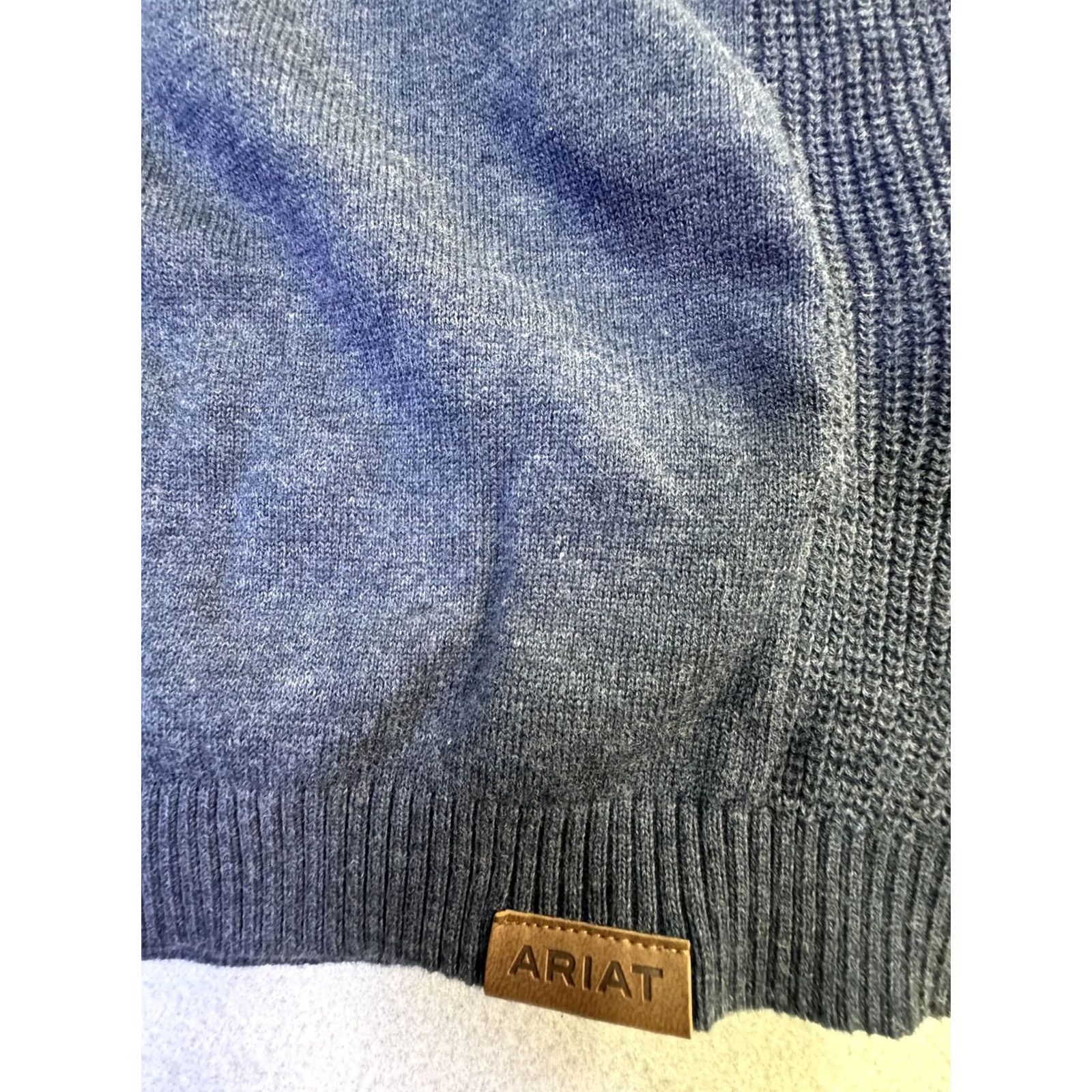 Ariat Ariat Sweater Womens Medium Blue Cowl Neck Raglan Pullover Cotton Size M / US 6-8 / IT 42-44 - 2 Thumbnail