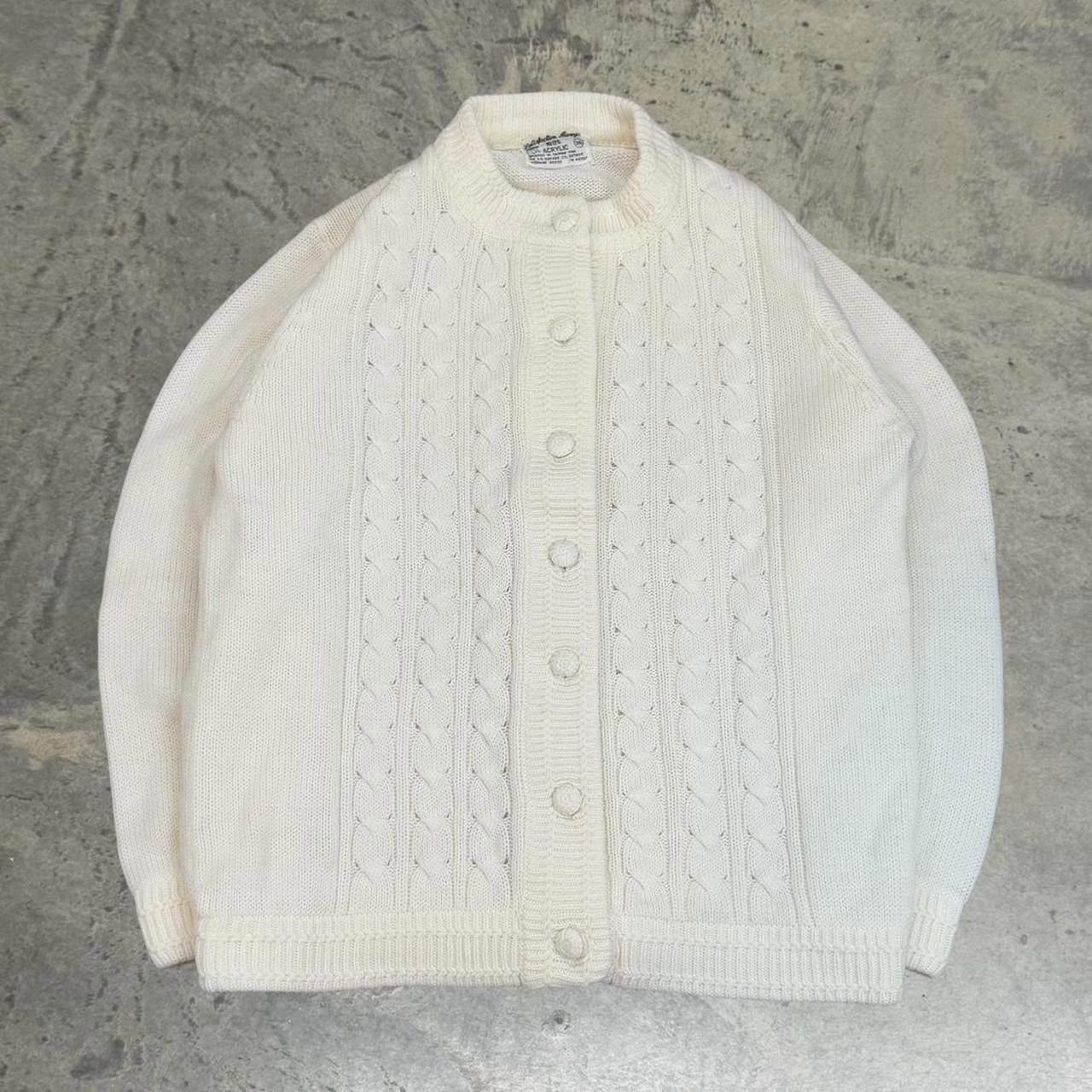 Vintage Vintage 70s Cable Knit Acrylic Cardigan Sweater Size S / US 4 / IT 40 - 1 Thumbnail