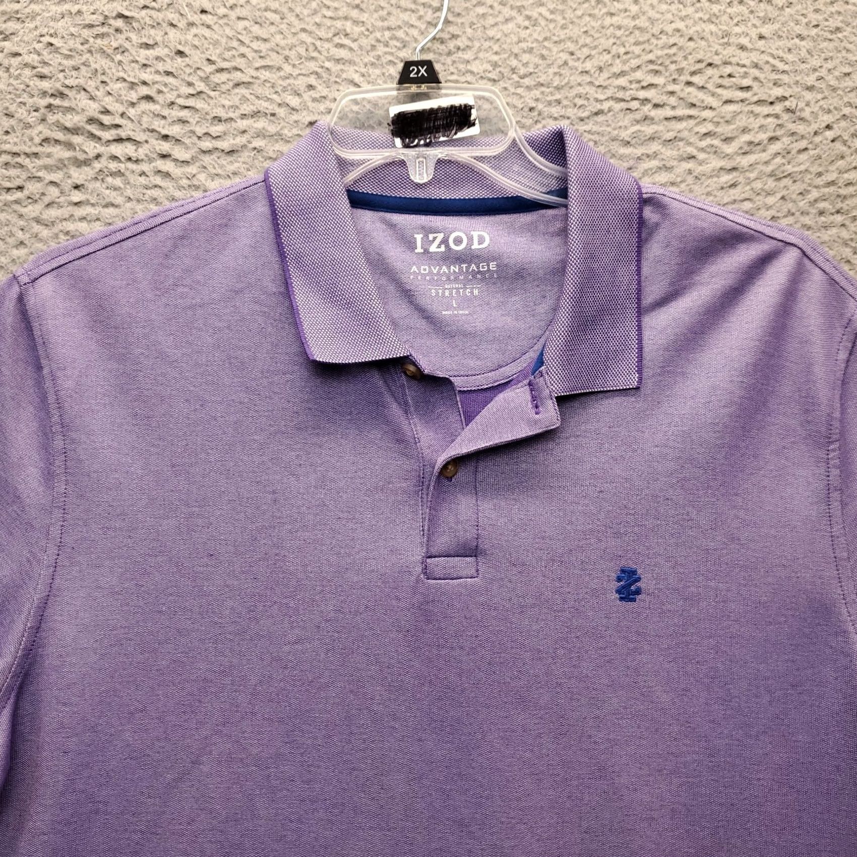 Izod IZOD Polo Shirt Mens L Purple Advantage Performance Natural Stretch Collared Polo Size US L / EU 52-54 / 3 - 3 Thumbnail