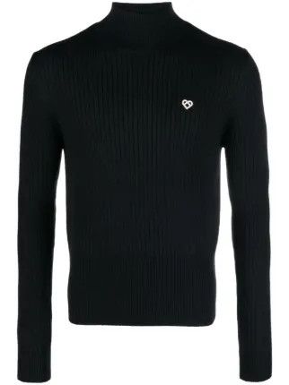 Casablanca o1mle0326 Rib High Neck Knitwear in Black Size US L / EU 52-54 / 3 - 1 Preview