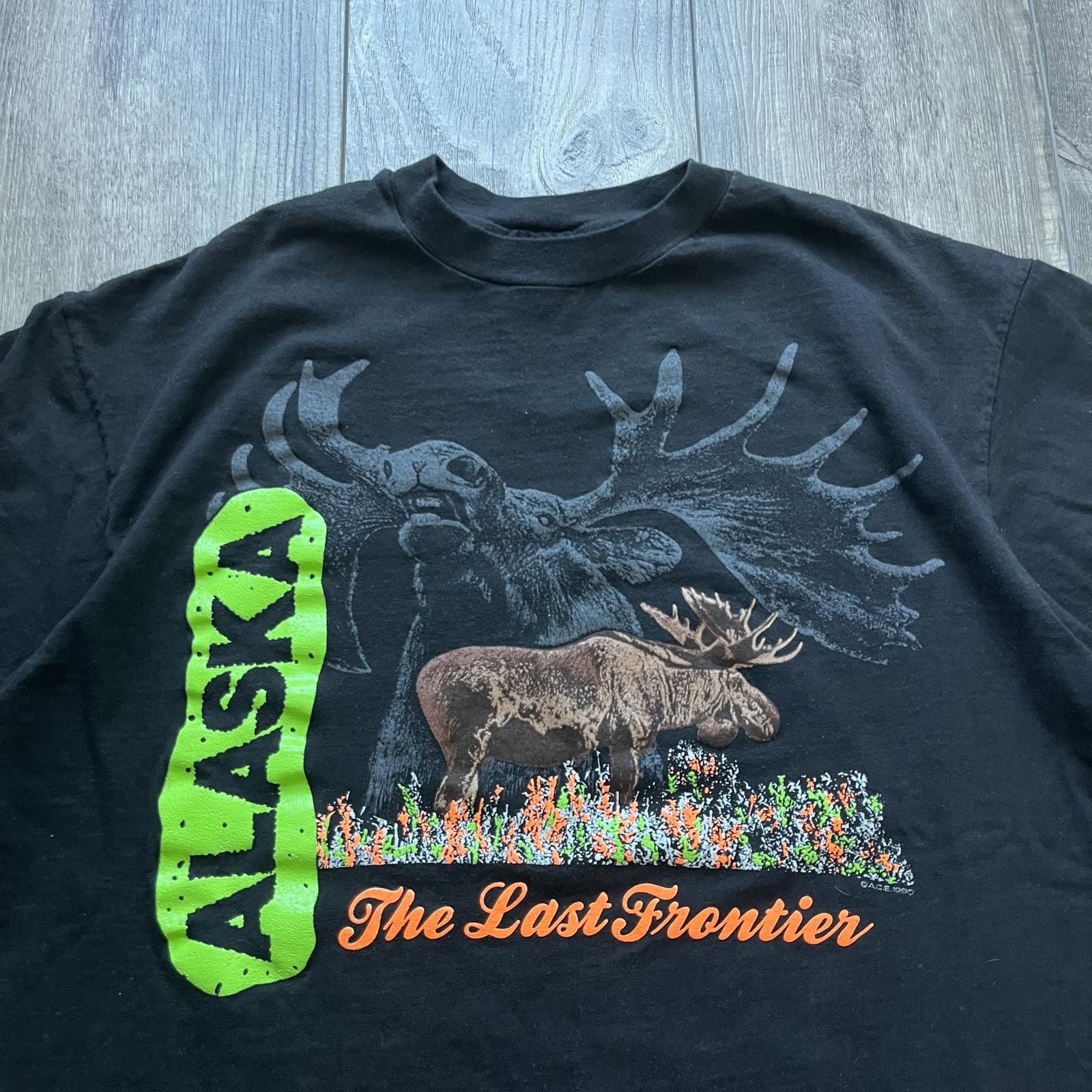 Hanes × Vintage Vintage The Last Frontier Alaska Moose Animal Nature Shirt Size US XL / EU 56 / 4 - 3 Thumbnail