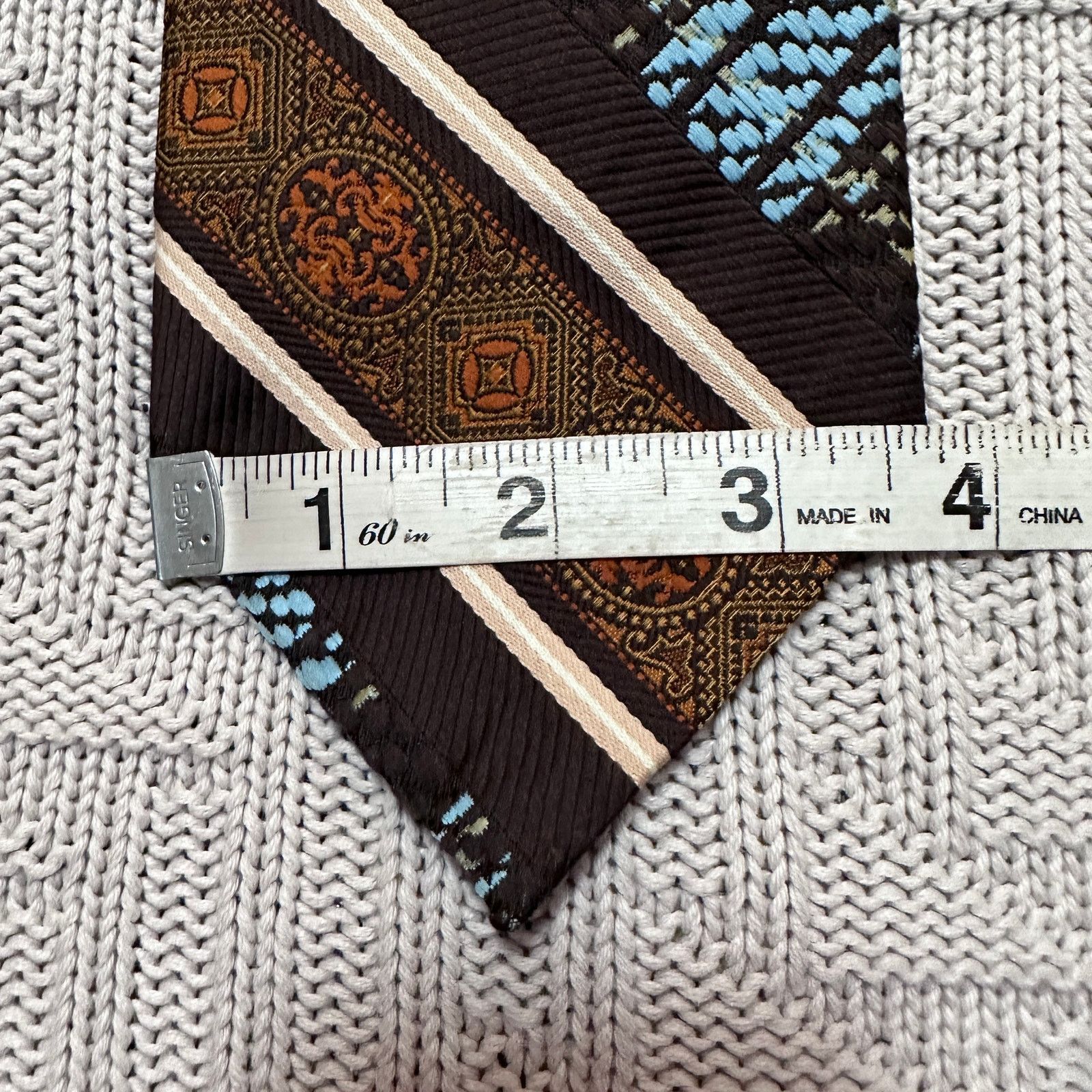 Vintage Vintage Qiana brown and orange patterned men's tie Size ONE SIZE - 5 Thumbnail