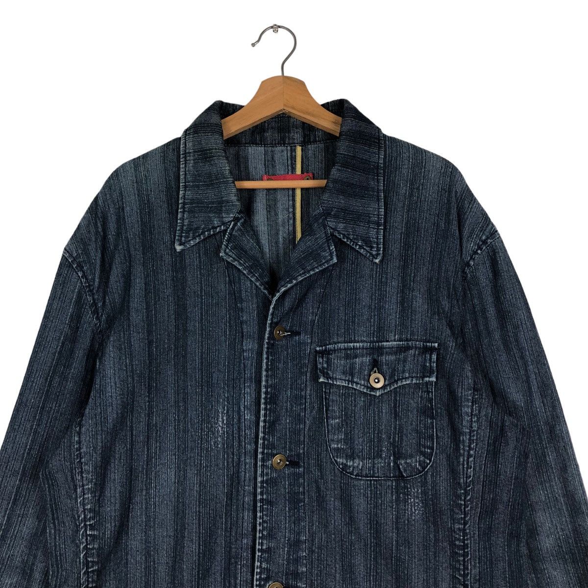 Issey Miyake 🔥Vintage Hickory Chore Jacket Fissare Homme Japan Made Size US L / EU 52-54 / 3 - 3 Thumbnail