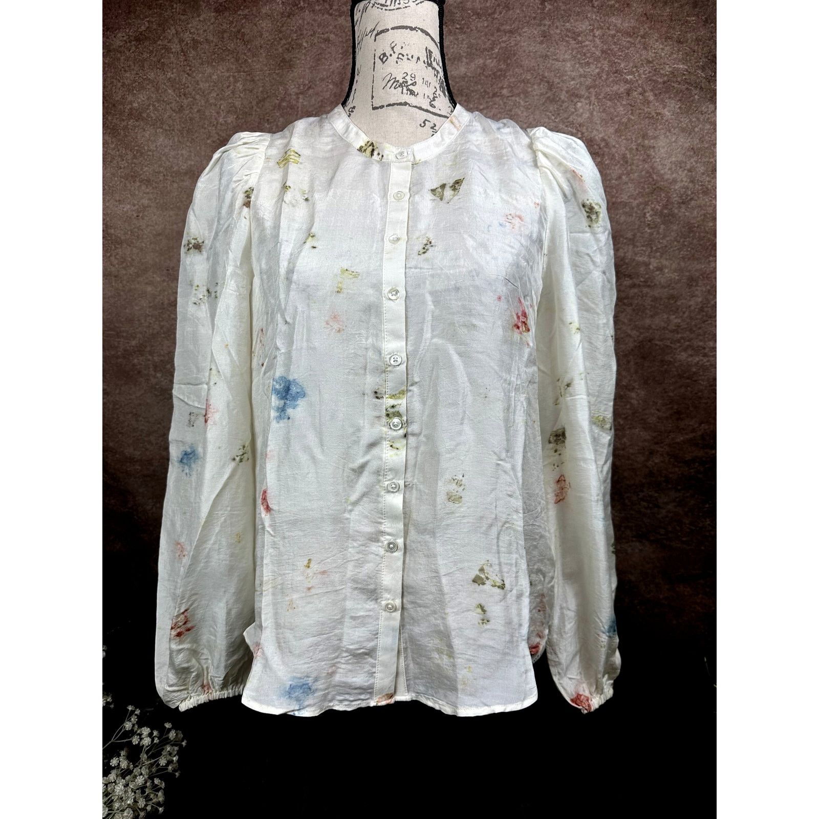 Other Current Elliott The Settler 100% Silk Top Rose Steam Multi M Size M / US 6-8 / IT 42-44 - 8 Thumbnail