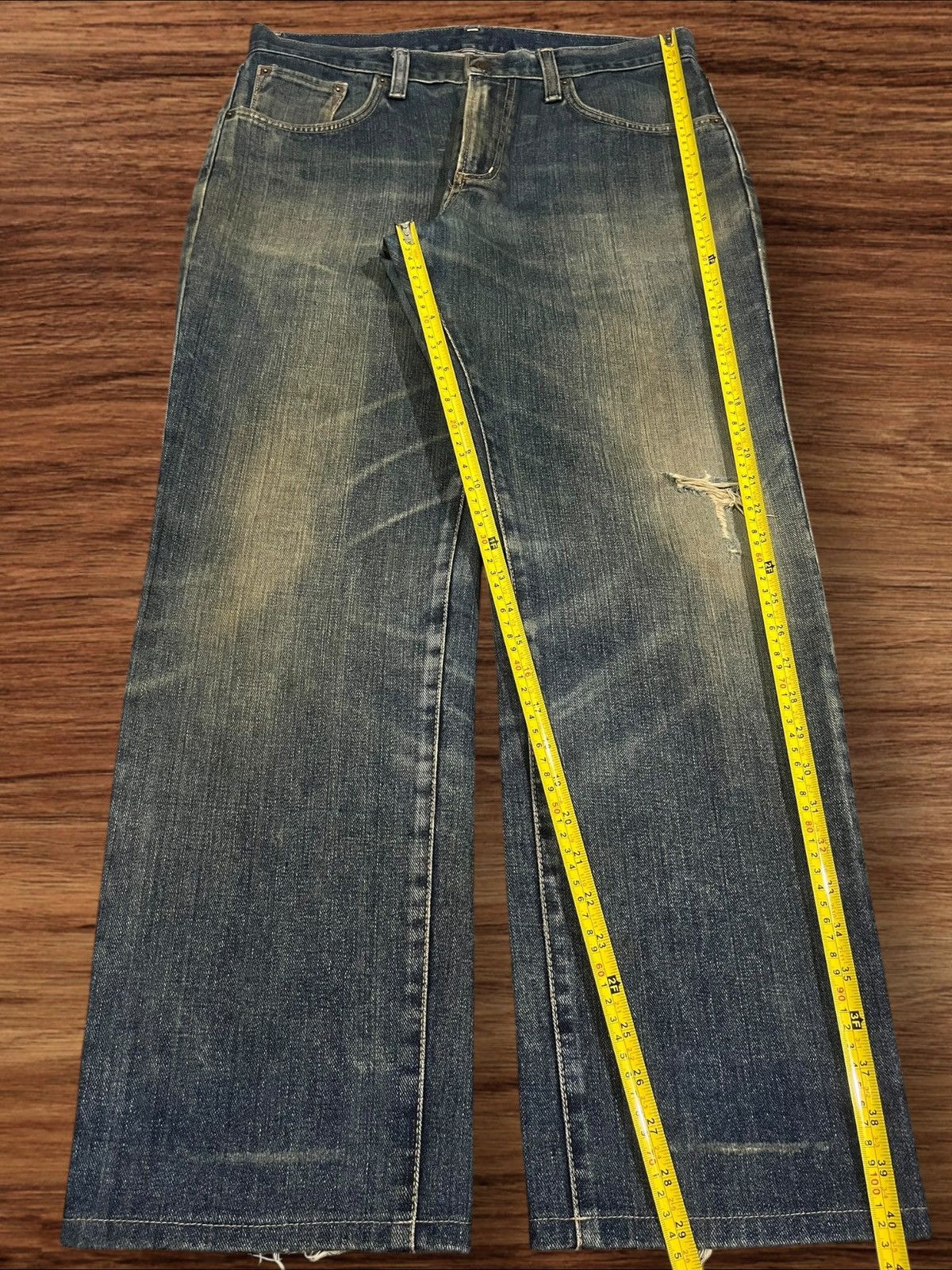 Edwin × Japanese Brand Vintage Japanese Brand Edwin Blue Mud Washed Distressed Jean Size US 32 / EU 48 - 13 Thumbnail